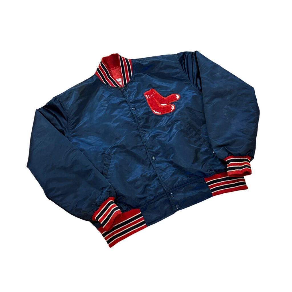 Vintage 1980's Starter Boston Red Sox MLB Satin Bomber Jacket Blue Men's 2XL