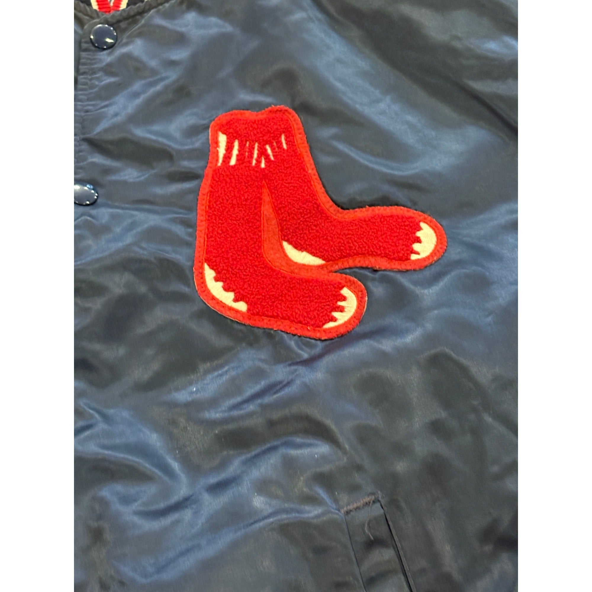 Vintage 1980's Starter Boston Red Sox MLB Satin Bomber Jacket Blue Men's 2XL