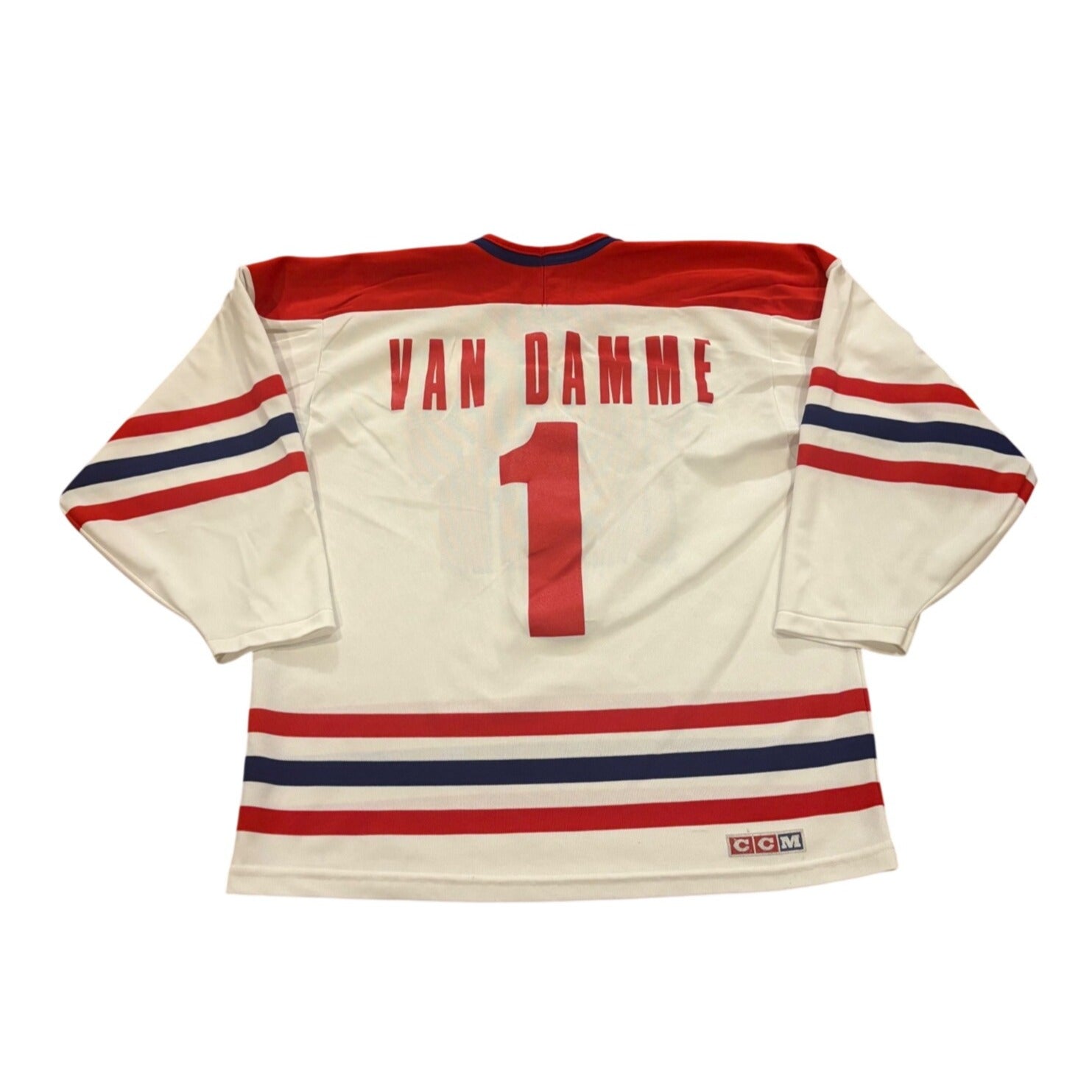 Rare 1995 CCM Sudden Death Jean-Claude Van Damme #1 Movie Promo Hockey Jersey L