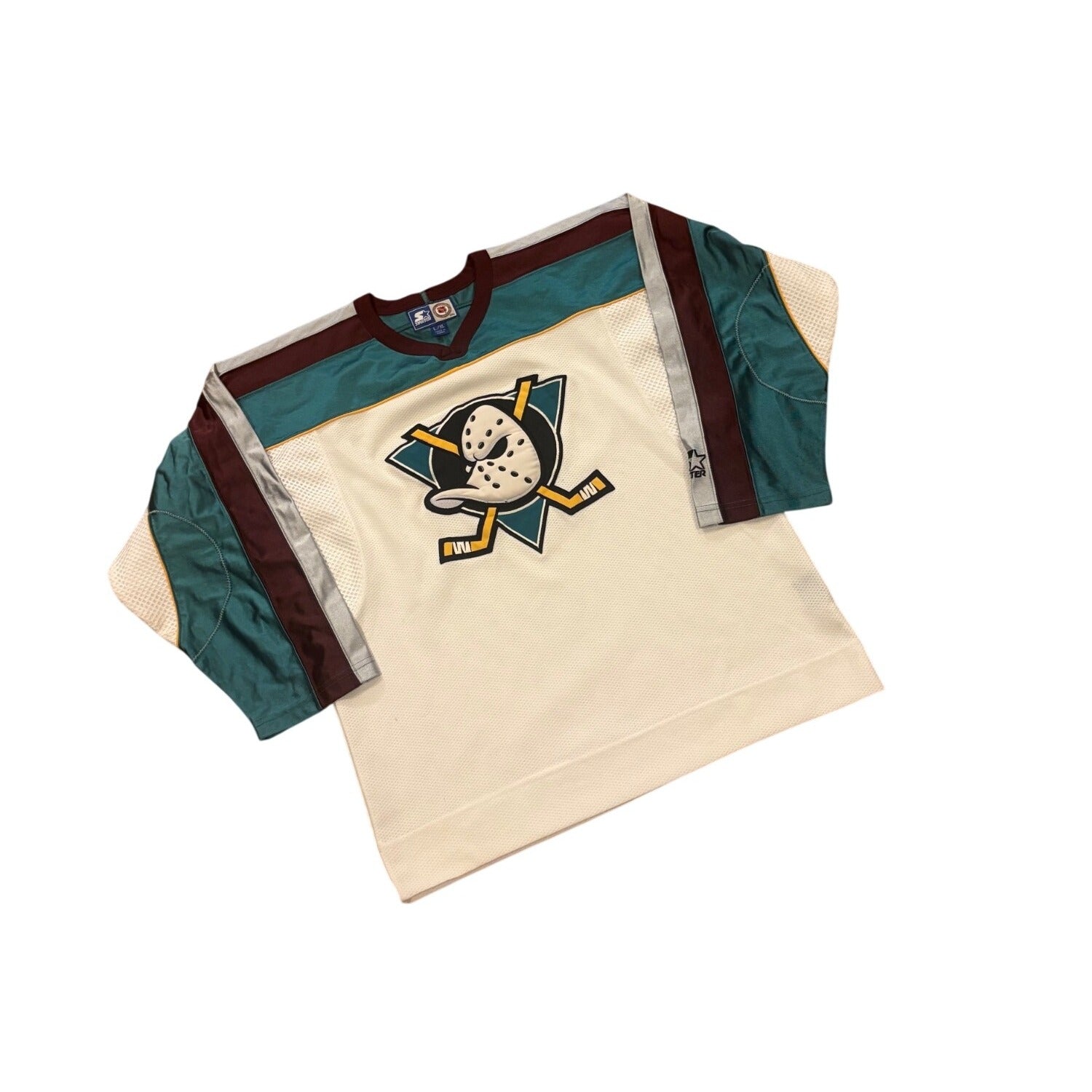 Vintage 90's Starter Anaheim Mighty Ducks NHL Hockey Third Jersey Youth L/XL
