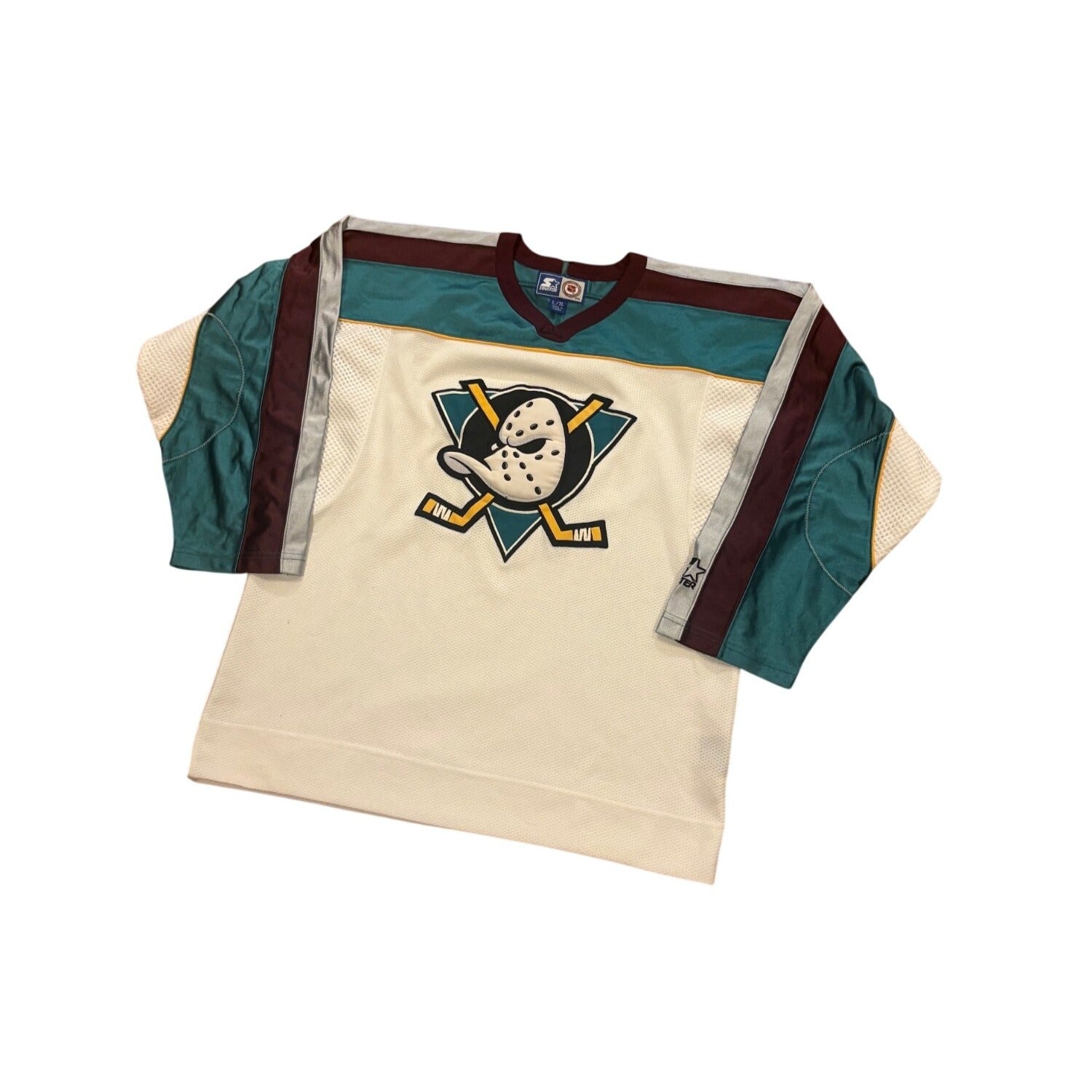 Vintage 90's Starter Anaheim Mighty Ducks NHL Hockey Third Jersey Youth L/XL
