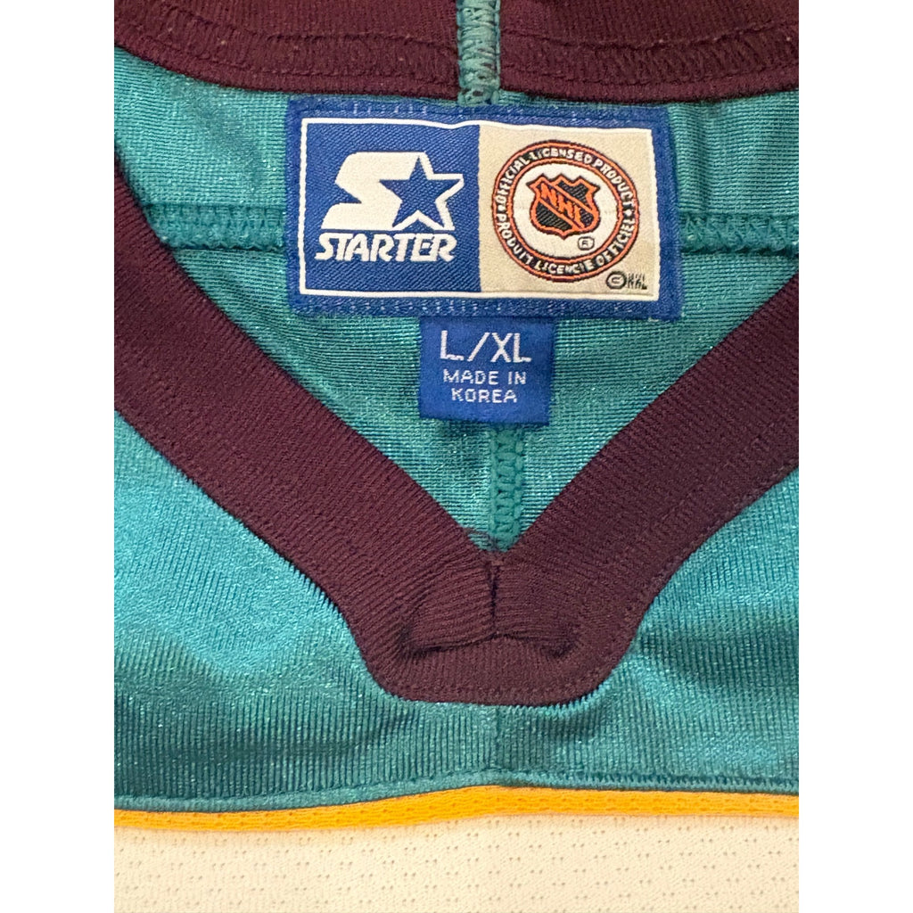 Vintage 90's Starter Anaheim Mighty Ducks NHL Hockey Third Jersey Youth L/XL