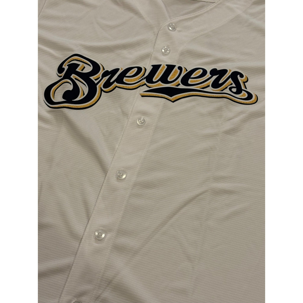 Majestic Milwaukee Brewers Cool Base MLB Baseball Jersey White Men's 2XL NEW