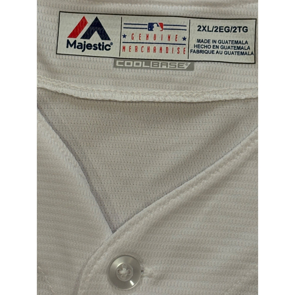 Majestic Milwaukee Brewers Cool Base MLB Baseball Jersey White Men's 2XL NEW