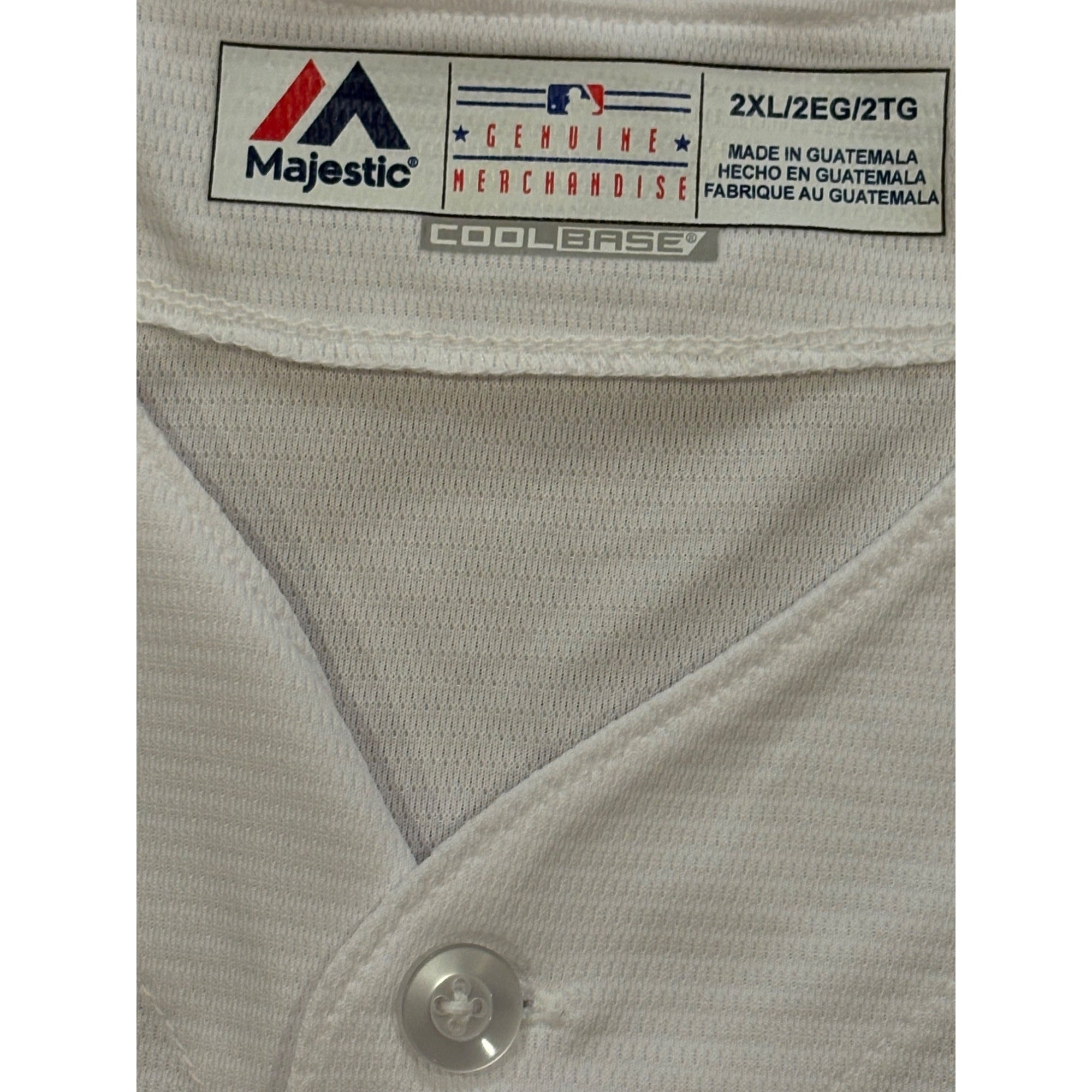 Majestic Milwaukee Brewers Cool Base MLB Baseball Jersey White Men's 2XL NEW