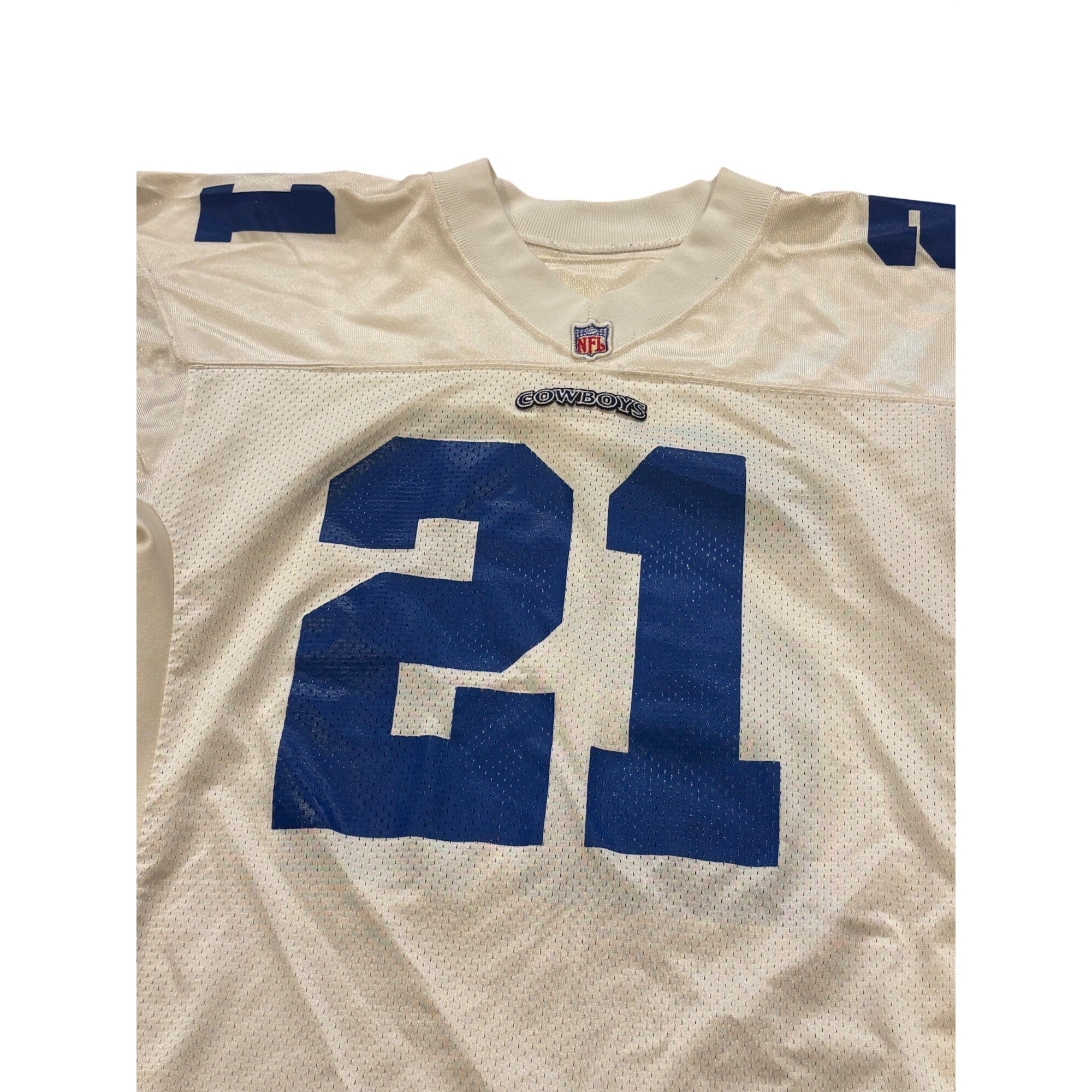 Vintage Wilson Dallas Cowboys Deion Sanders White NFL Jersey Men's Size 48
