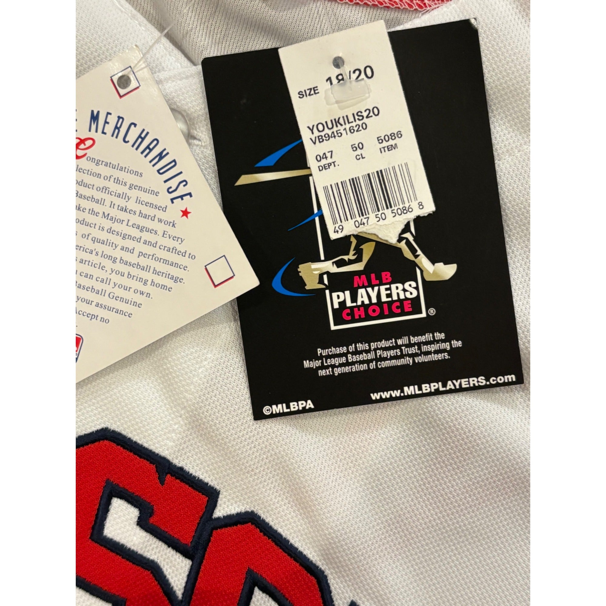 Boston Red Sox Kevin Youkilis #20 MLB Genuine Merchandise Jersey Youth 18/20 NWT