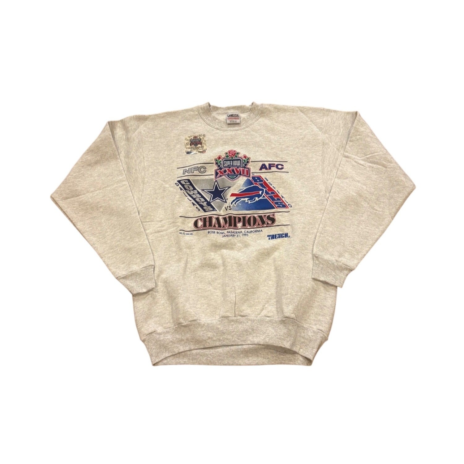NWT Super Bowl XXVII Buffalo Bills vs Dallas Cowboys NFL Crewneck Sweatshirt XL