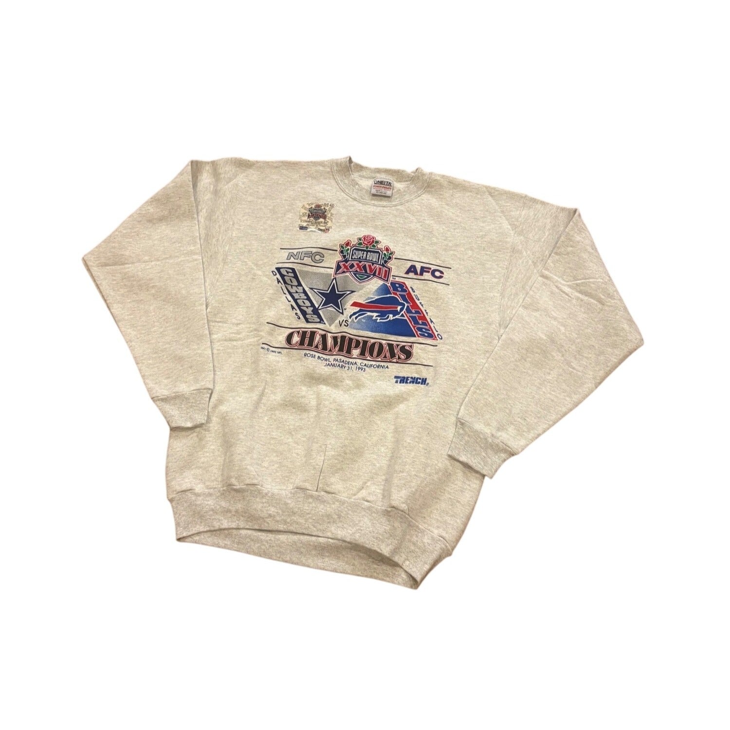 NWT Super Bowl XXVII Buffalo Bills vs Dallas Cowboys NFL Crewneck Sweatshirt XL