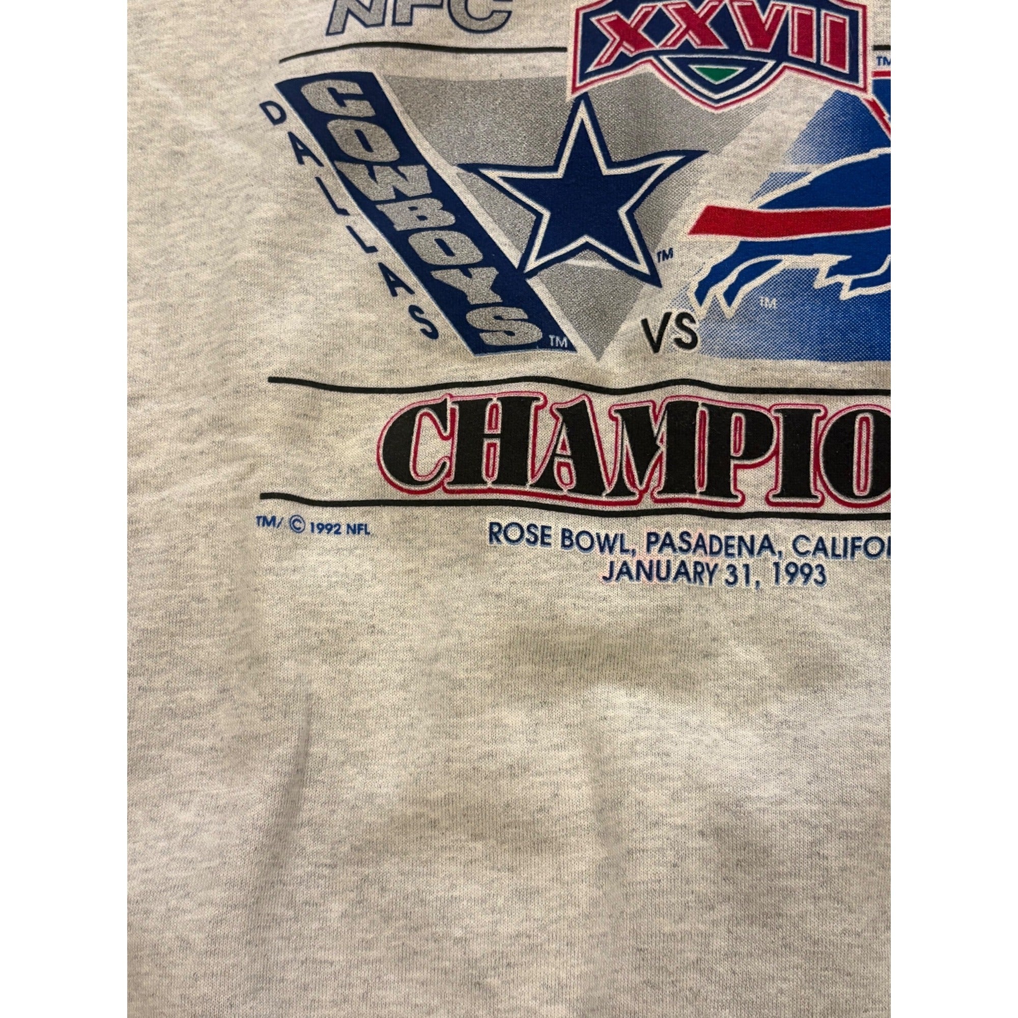 NWT Super Bowl XXVII Buffalo Bills vs Dallas Cowboys NFL Crewneck Sweatshirt XL
