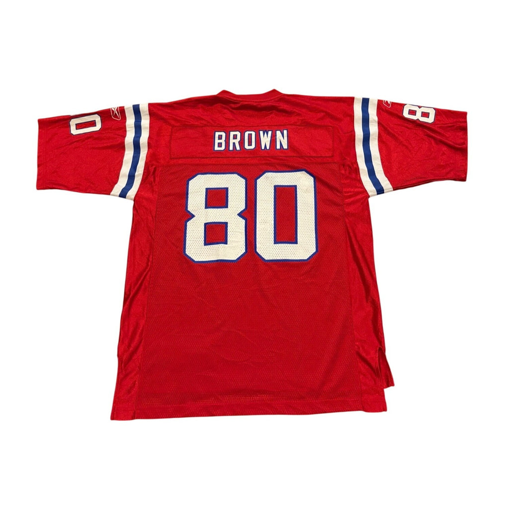 Reebok New England Patriots Troy Brown #80 Throwback Red NFL Football Jersey M