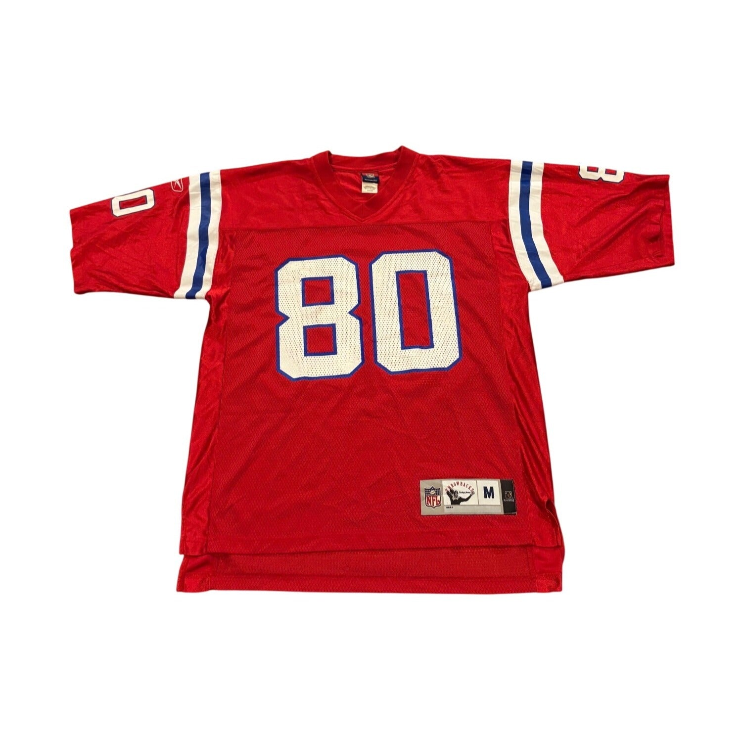 Reebok New England Patriots Troy Brown #80 Throwback Red NFL Football Jersey M