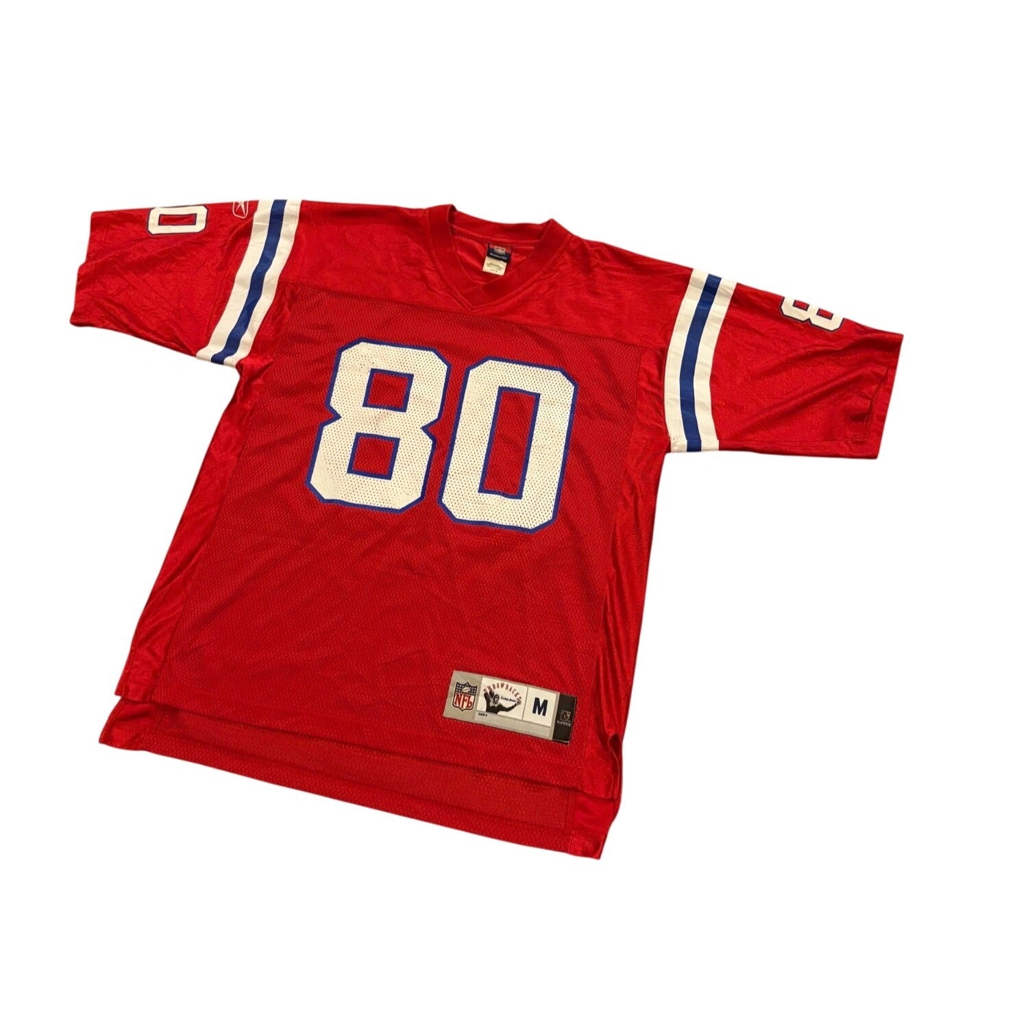 Reebok New England Patriots Troy Brown #80 Throwback Red NFL Football Jersey M