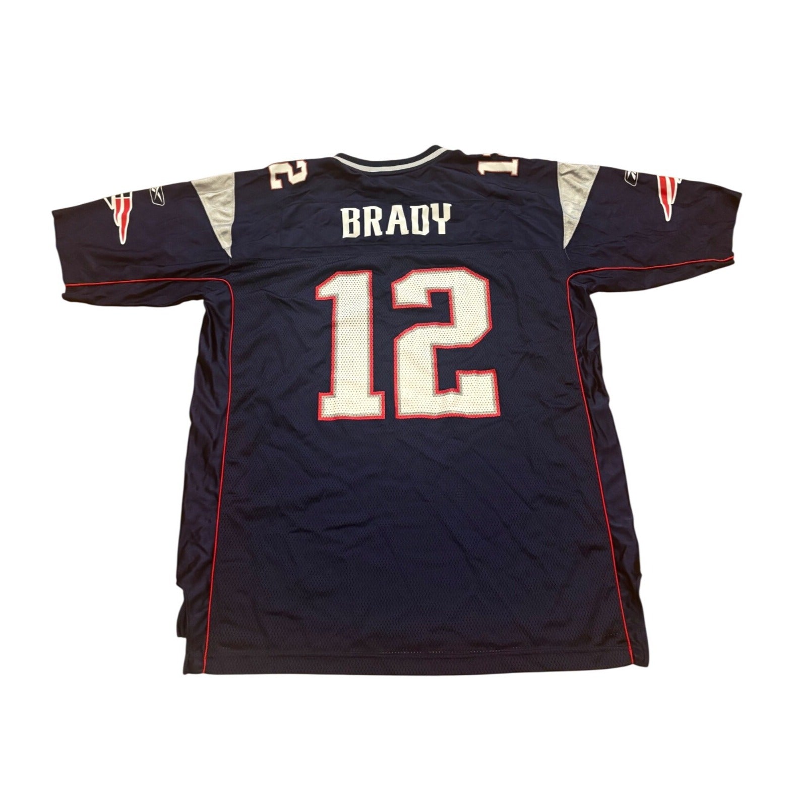 Reebok New England Patriots Tom Brady #12 Blue NFL Football Jersey Men's 2XL