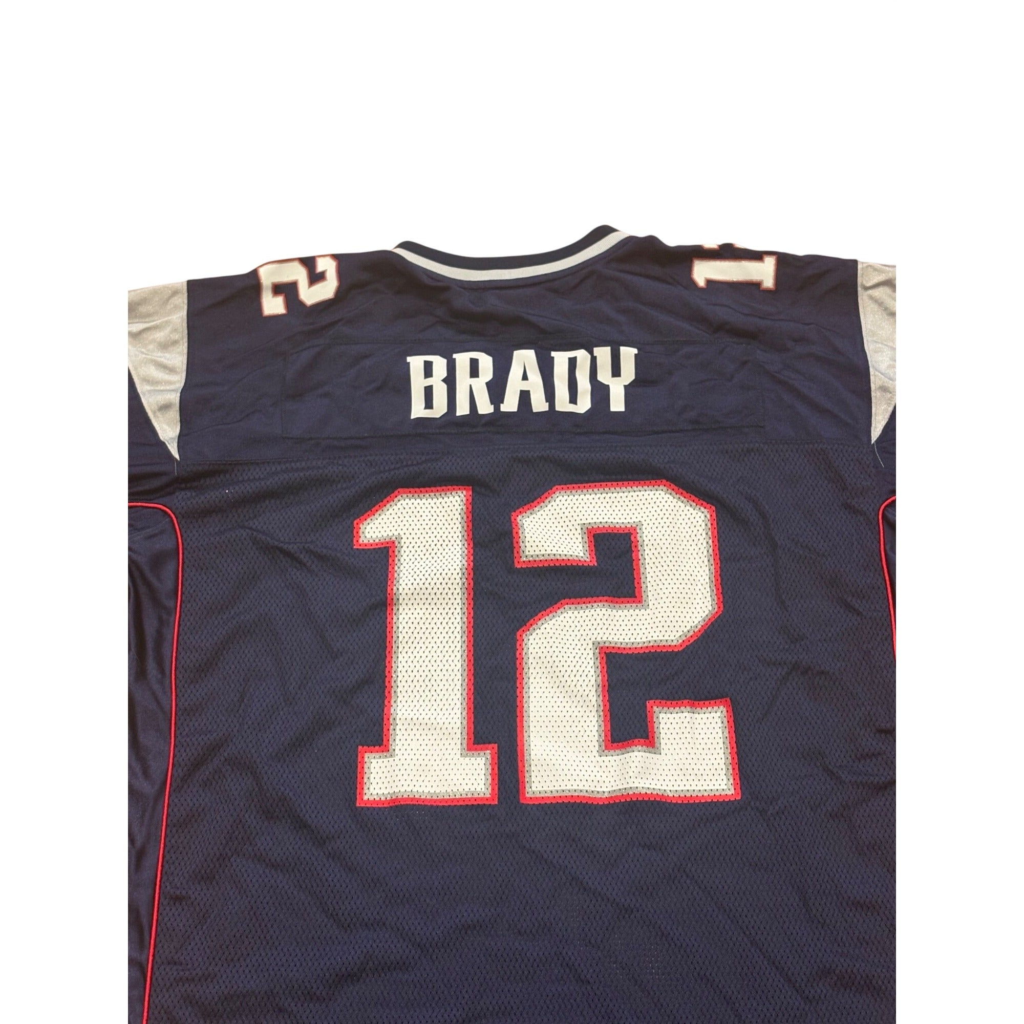 Reebok New England Patriots Tom Brady #12 Blue NFL Football Jersey Men's 2XL