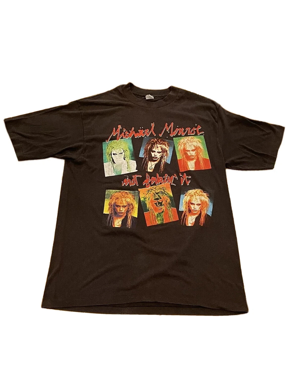 Vintage 1989 Michael Monroe Not Fakin’ It Album Music Single Stitch T-Shirt XL