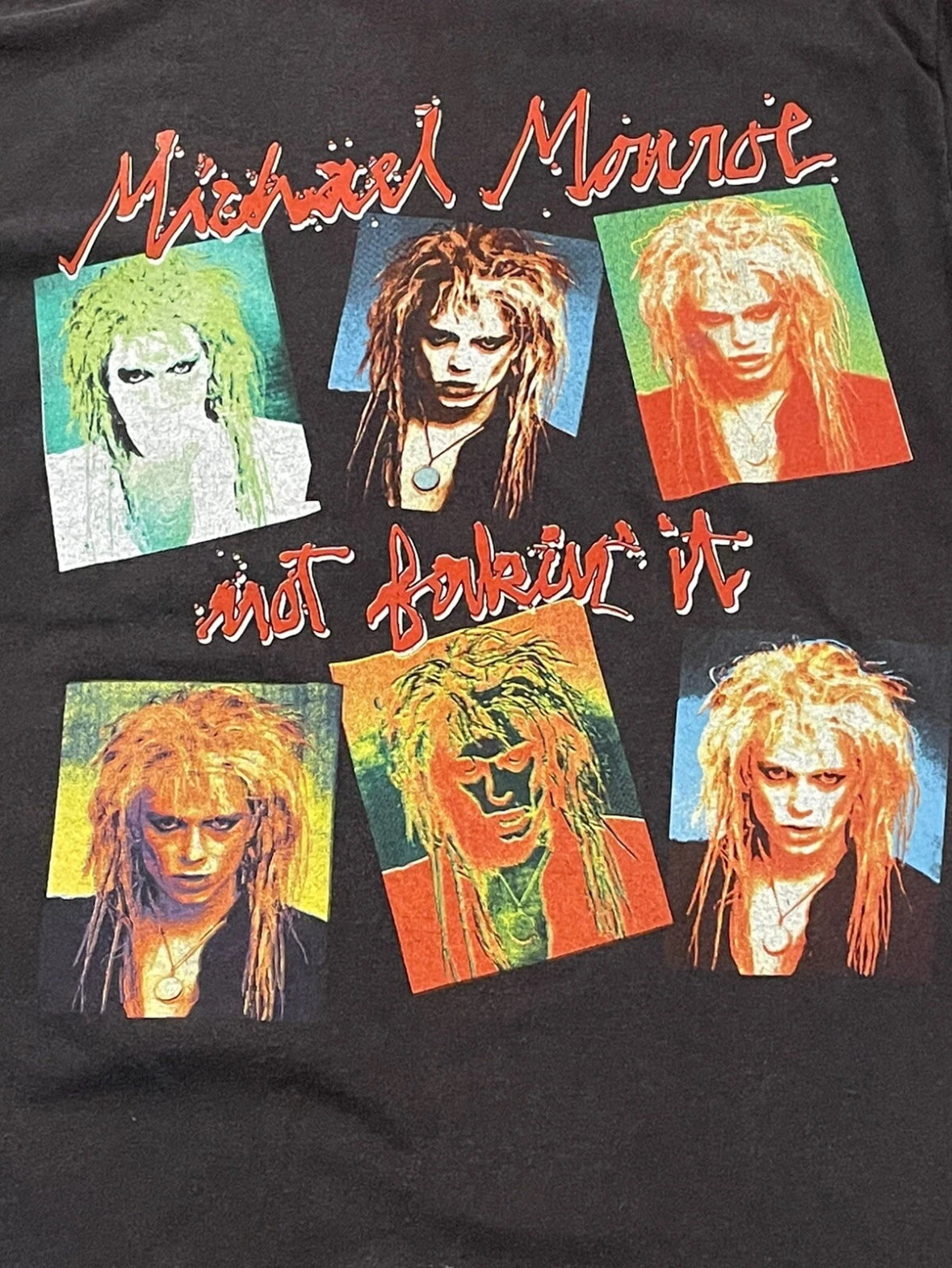 Vintage 1989 Michael Monroe Not Fakin’ It Album Music Single Stitch T-Shirt XL