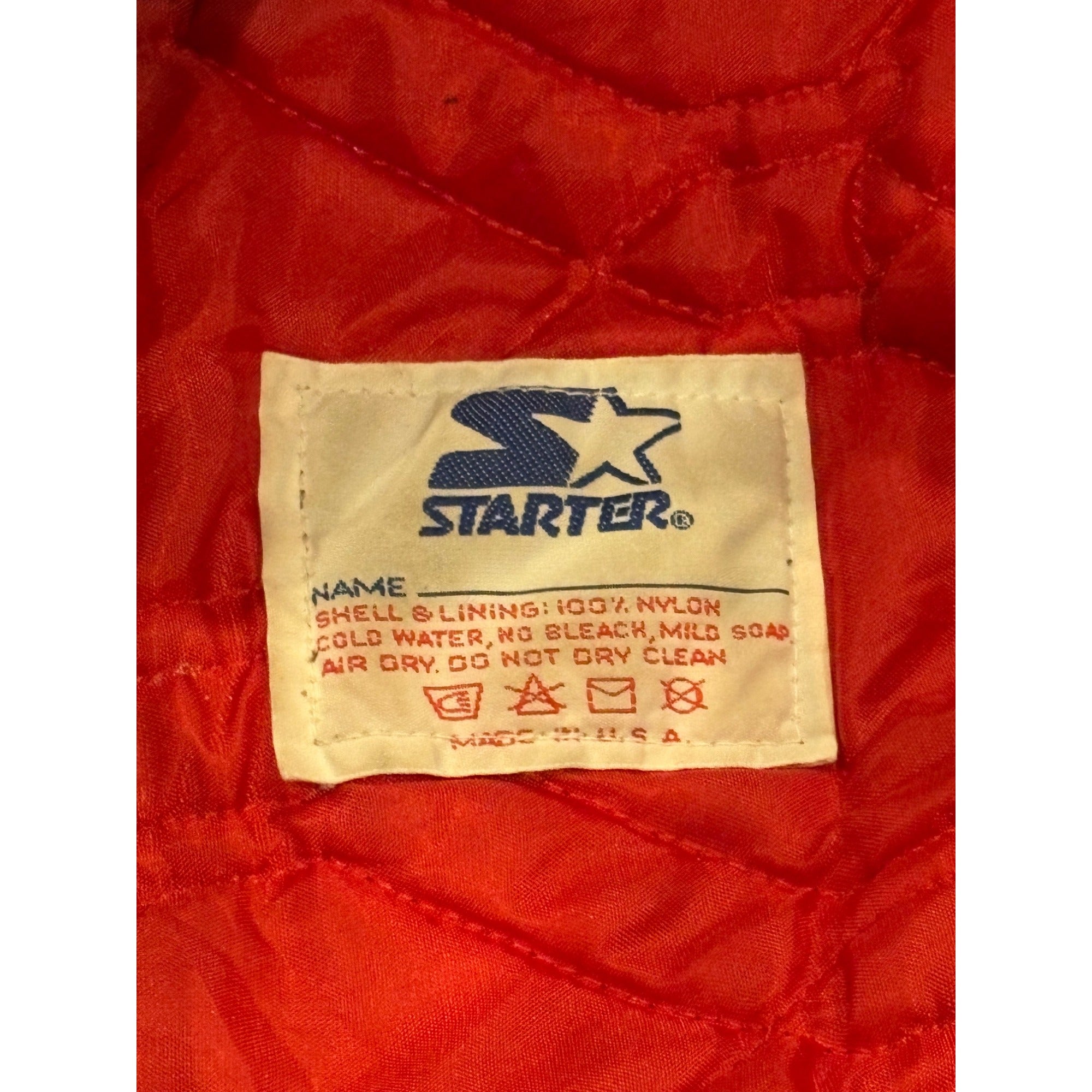 Vintage 1980's Starter New York Giants NFL Satin Bomber Jacket Blue Men's XL