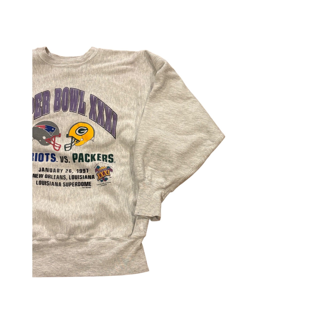 Vintage Champion Reverse Super Bowl XXXI Patriots vs Packers Sweatshirt Large