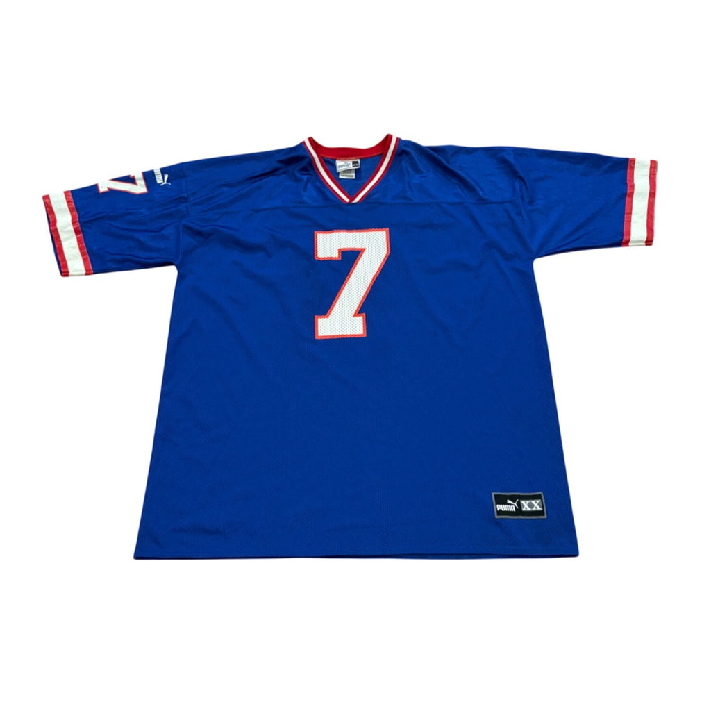 Vintage 1990's Puma Buffalo Bills Doug Flutie #7 Blue NFL Jersey Men's 2XL
