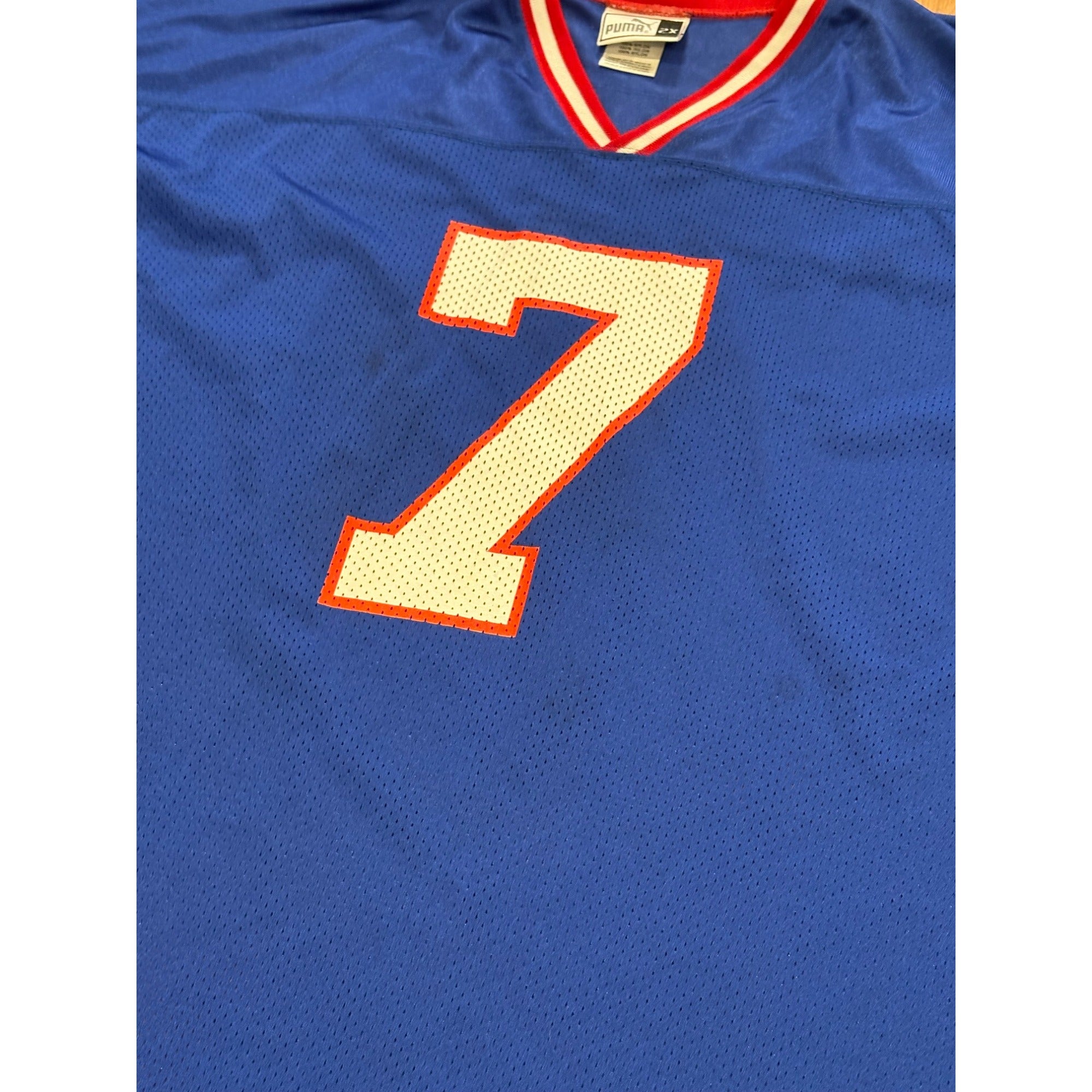 Vintage 1990's Puma Buffalo Bills Doug Flutie #7 Blue NFL Jersey Men's 2XL