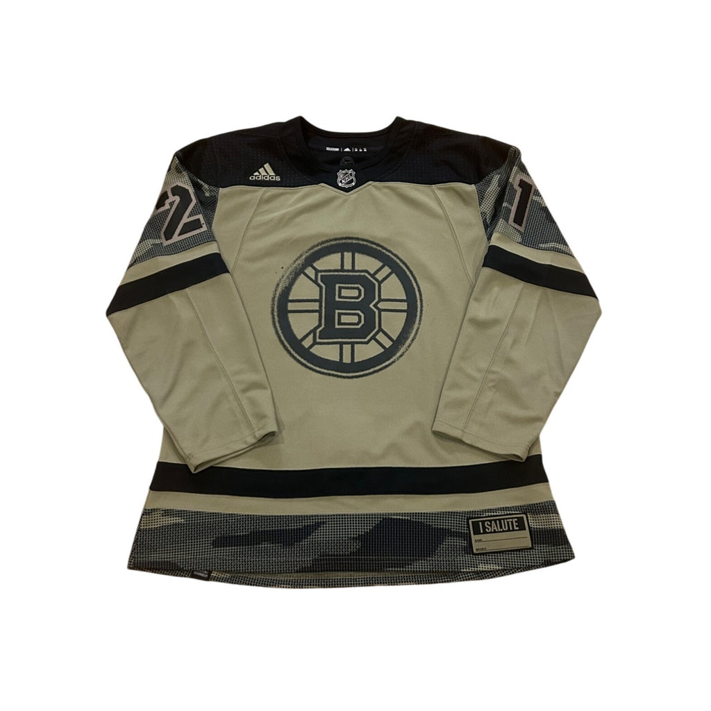Rare Adidas Boston Bruins Fabian Lysell #21 Military Appreciation Camo Jersey 50