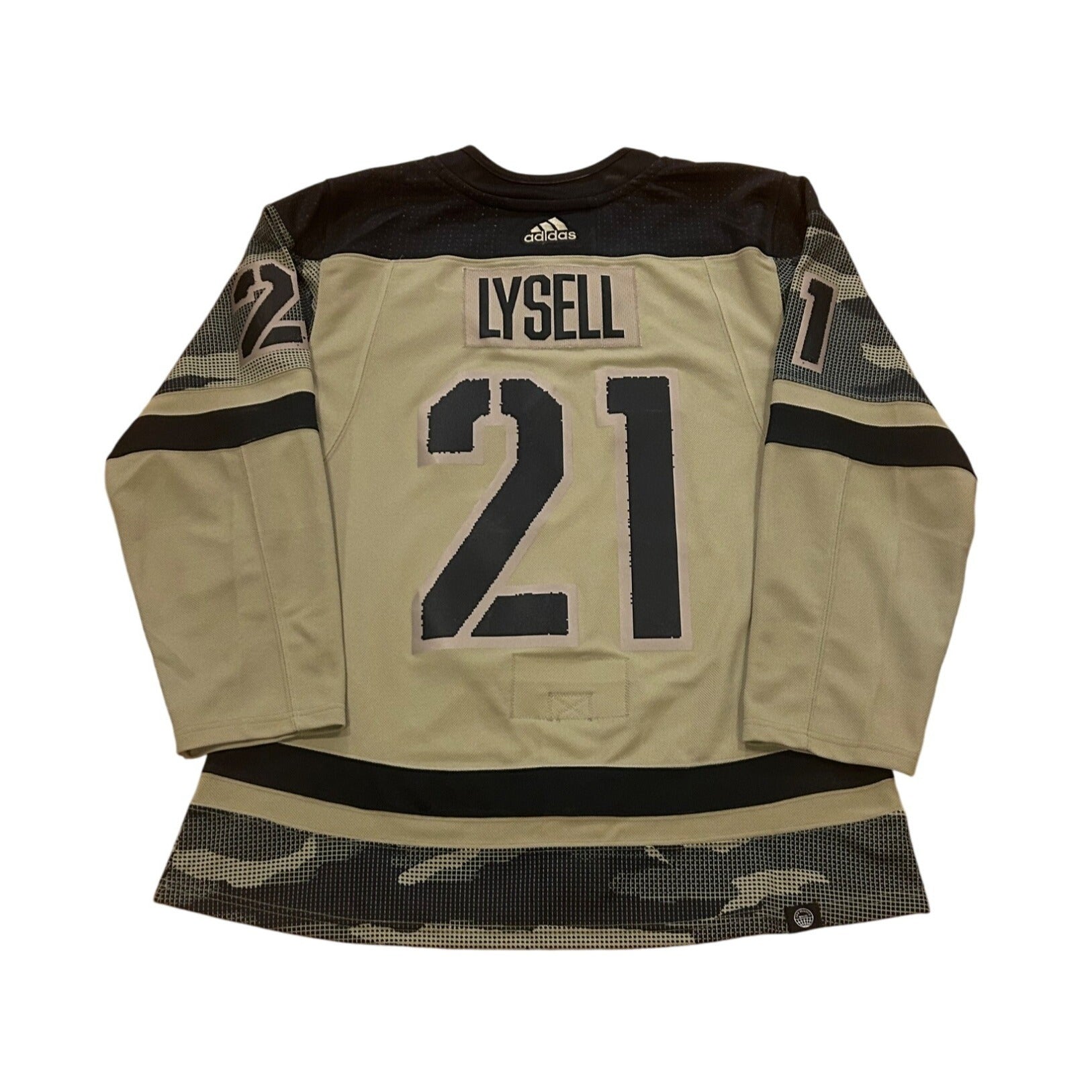 Rare Adidas Boston Bruins Fabian Lysell #21 Military Appreciation Camo Jersey 50