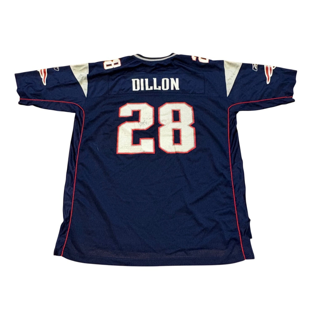 Reebok New England Patriots Corey Dillon #28 Blue NFL Football Jersey Men's 2XL