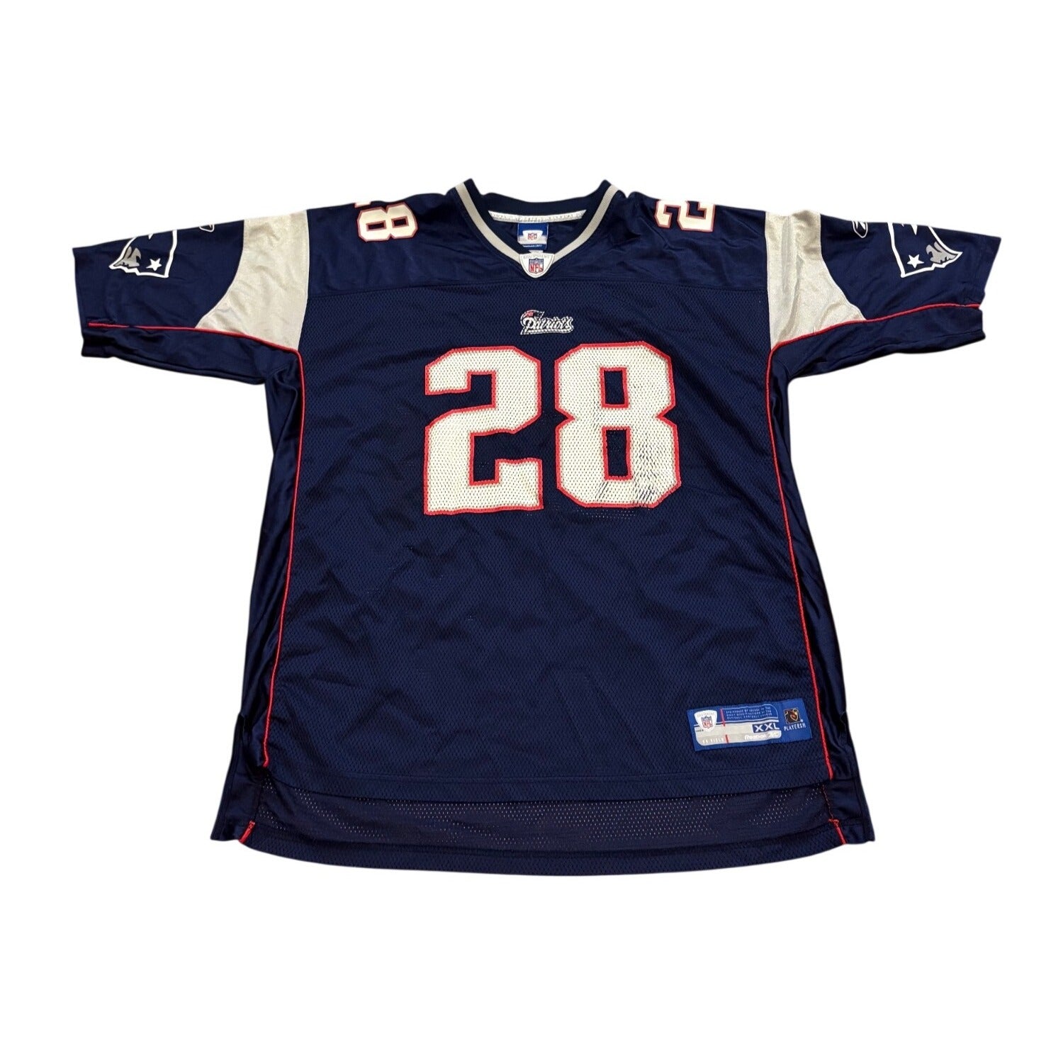 Reebok New England Patriots Corey Dillon #28 Blue NFL Football Jersey Men's 2XL