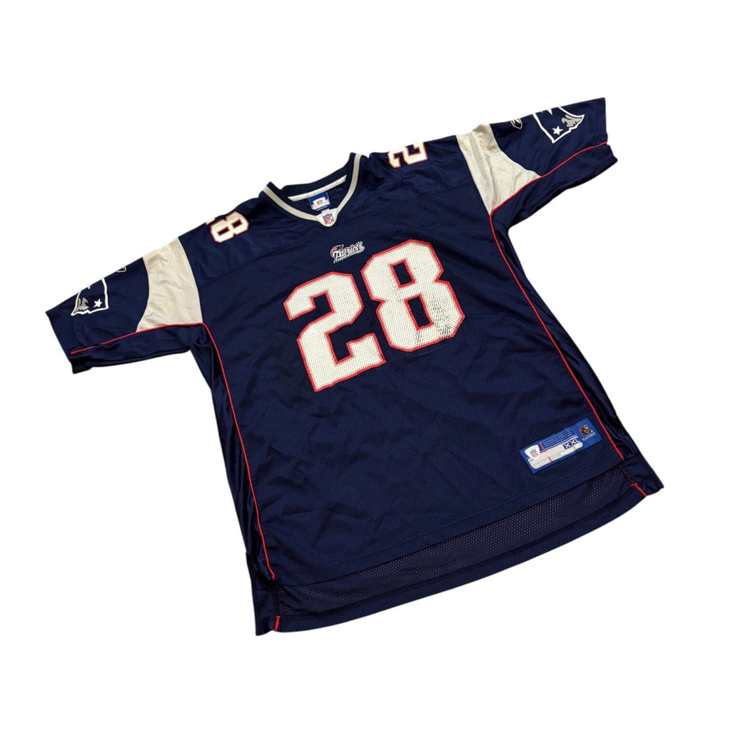 Reebok New England Patriots Corey Dillon #28 Blue NFL Football Jersey Men's 2XL