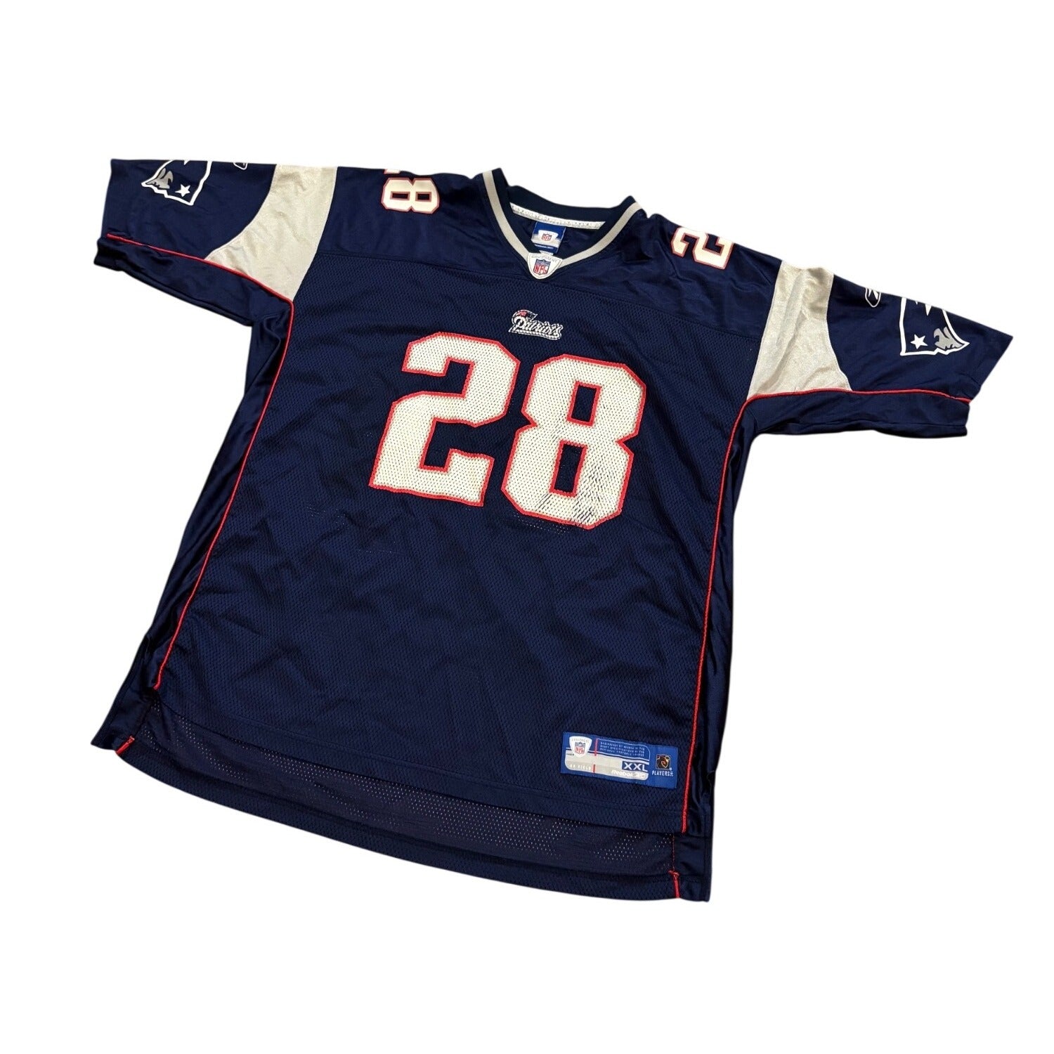 Reebok New England Patriots Corey Dillon #28 Blue NFL Football Jersey Men's 2XL