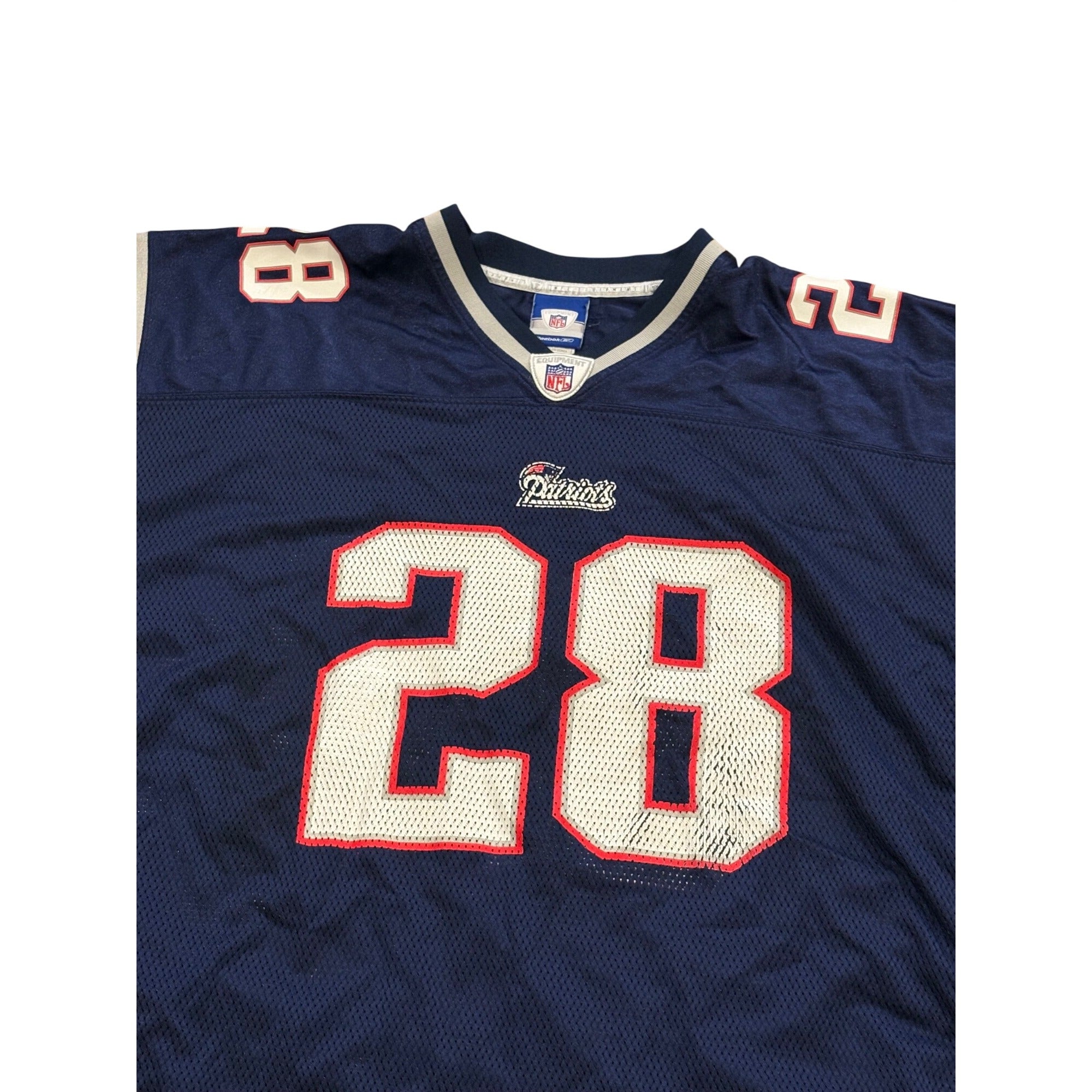 Reebok New England Patriots Corey Dillon #28 Blue NFL Football Jersey Men's 2XL