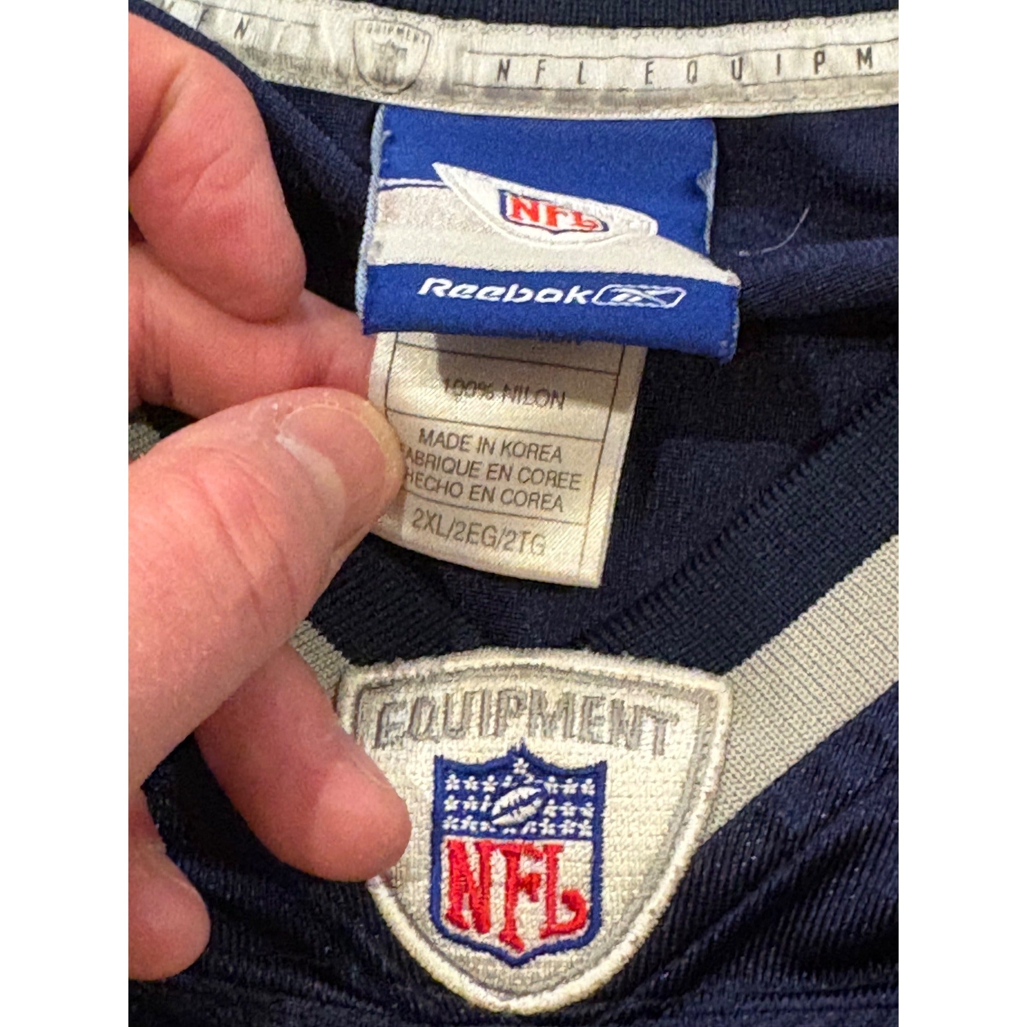 Reebok New England Patriots Corey Dillon #28 Blue NFL Football Jersey Men's 2XL