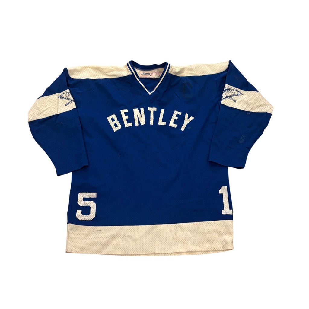Vintage Game Worn Bentley Falcons #15 Stall & Dean NCAA Hockey Jersey Men's 46