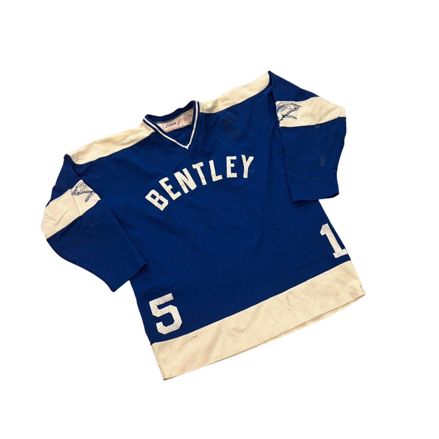 Vintage Game Worn Bentley Falcons #15 Stall & Dean NCAA Hockey Jersey Men's 46