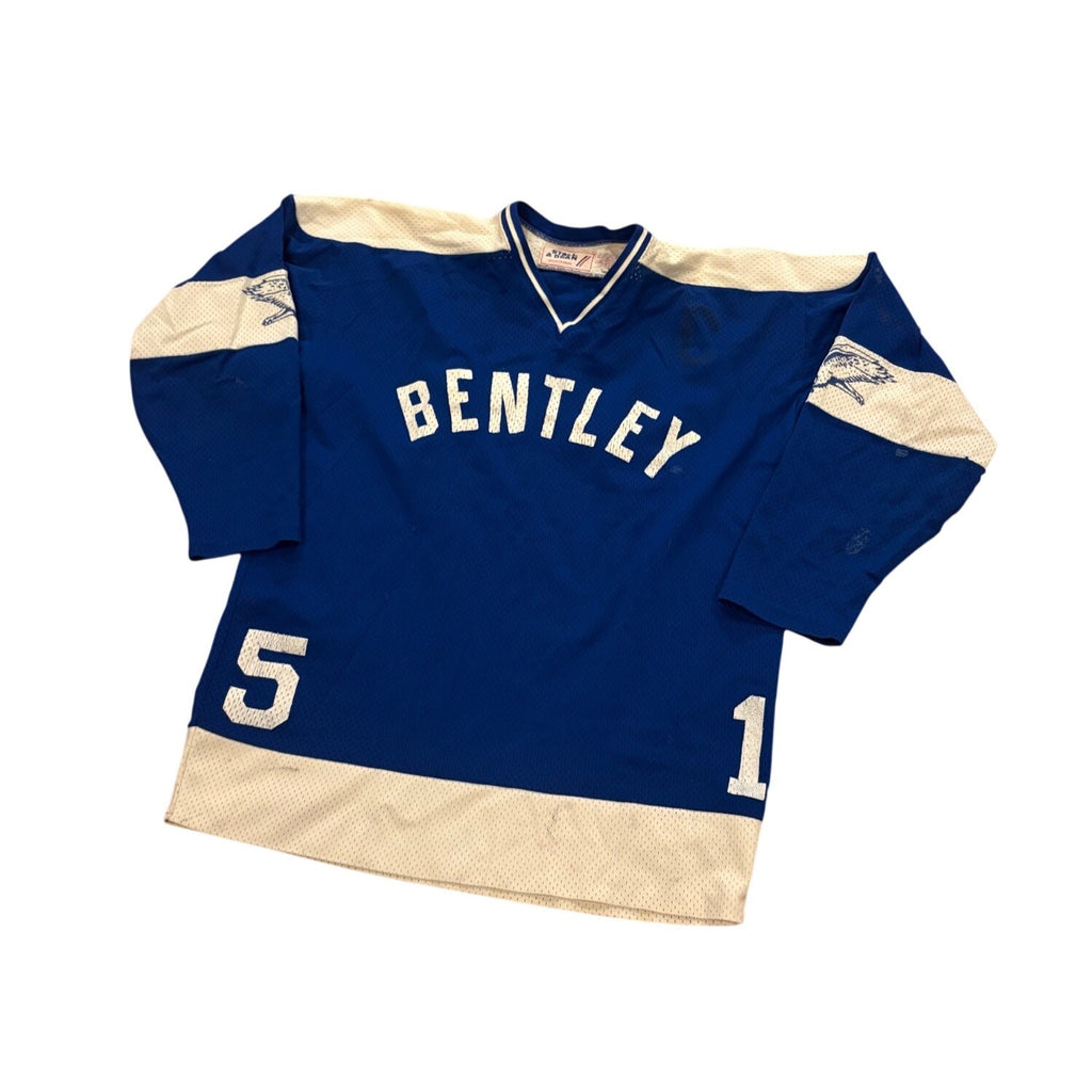 Vintage Game Worn Bentley Falcons #15 Stall & Dean NCAA Hockey Jersey Men's 46