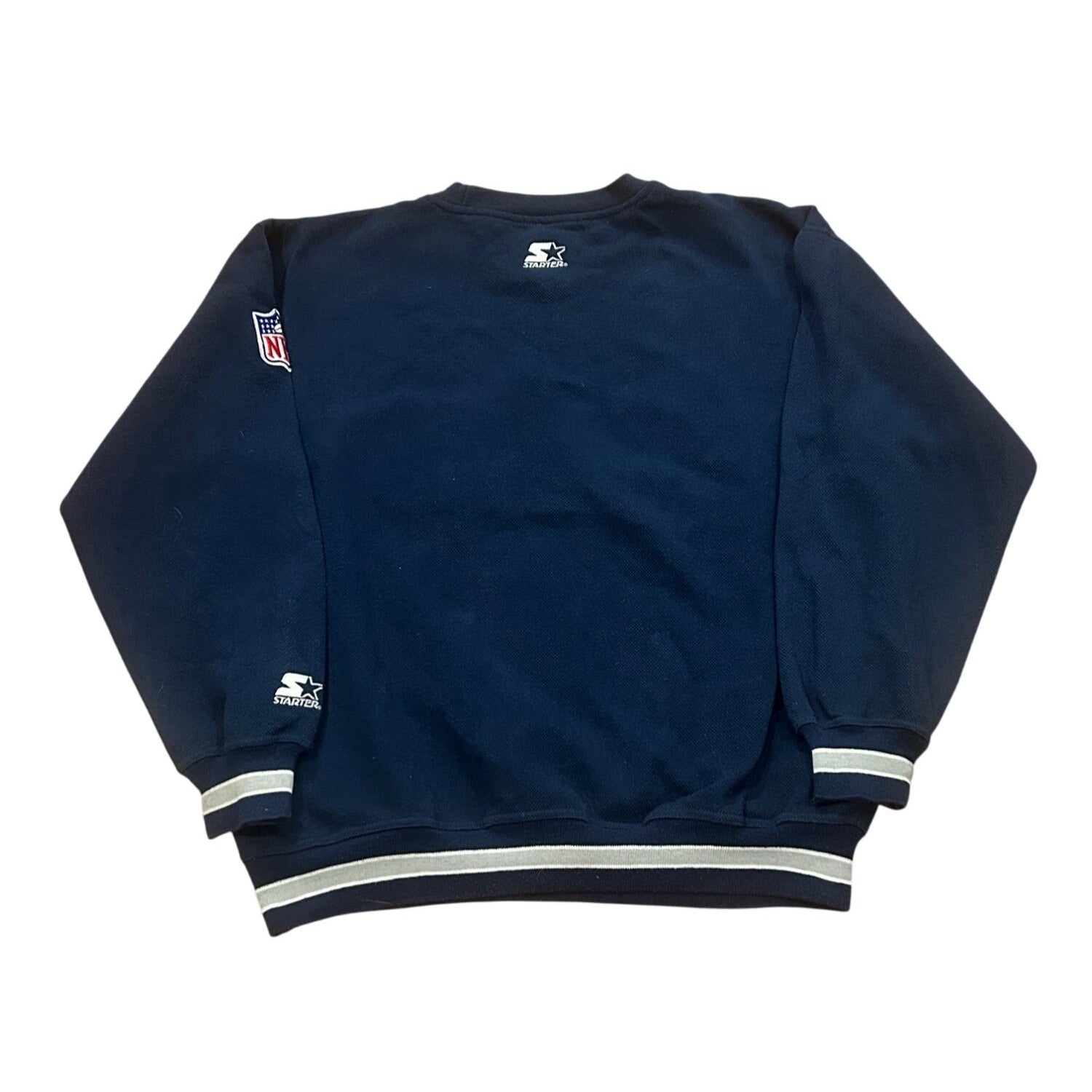 Vintage 1990's Starter Dallas Cowboys NFL Tail Sweep Crewneck Sweatshirt Blue XL