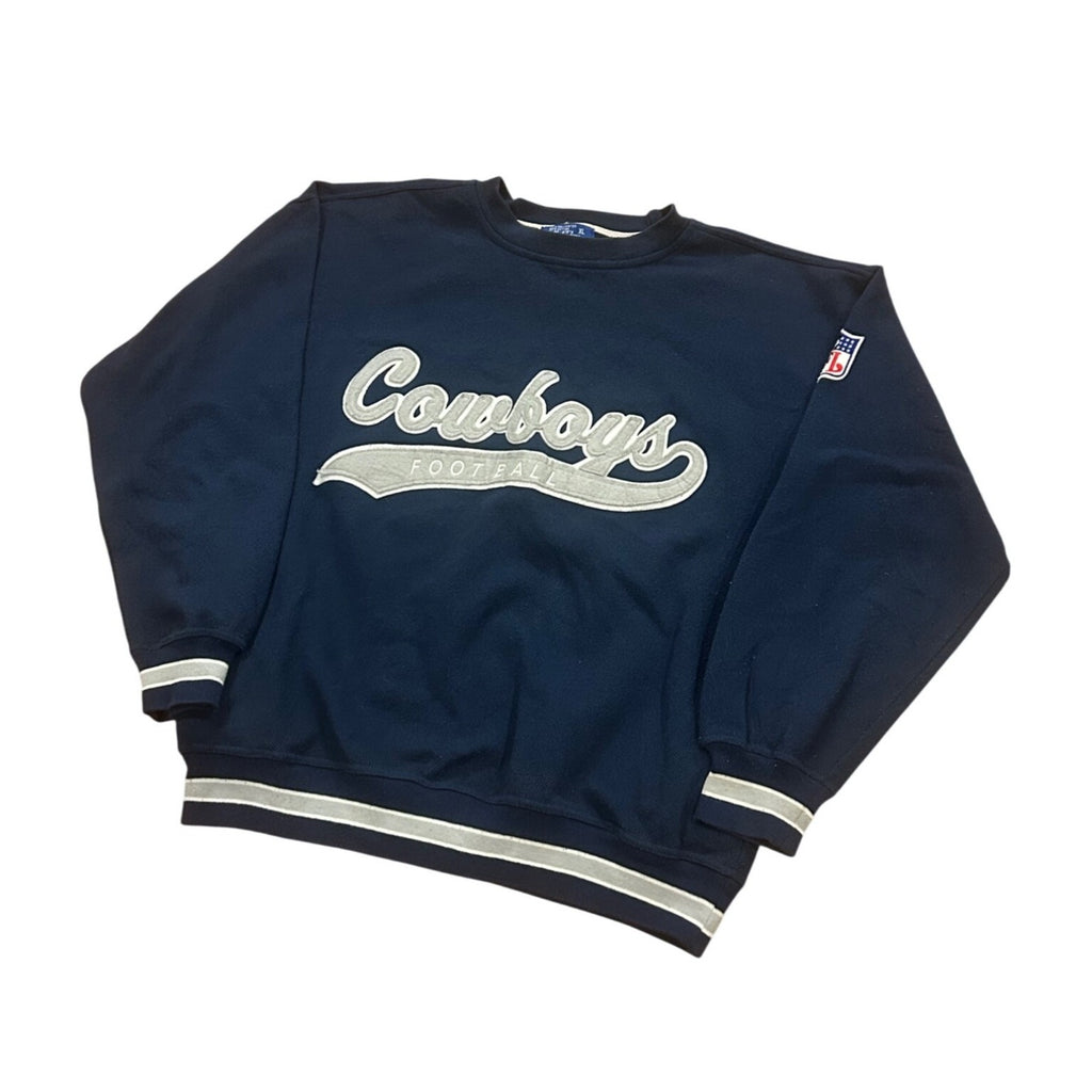 Vintage 1990's Starter Dallas Cowboys NFL Tail Sweep Crewneck Sweatshirt Blue XL
