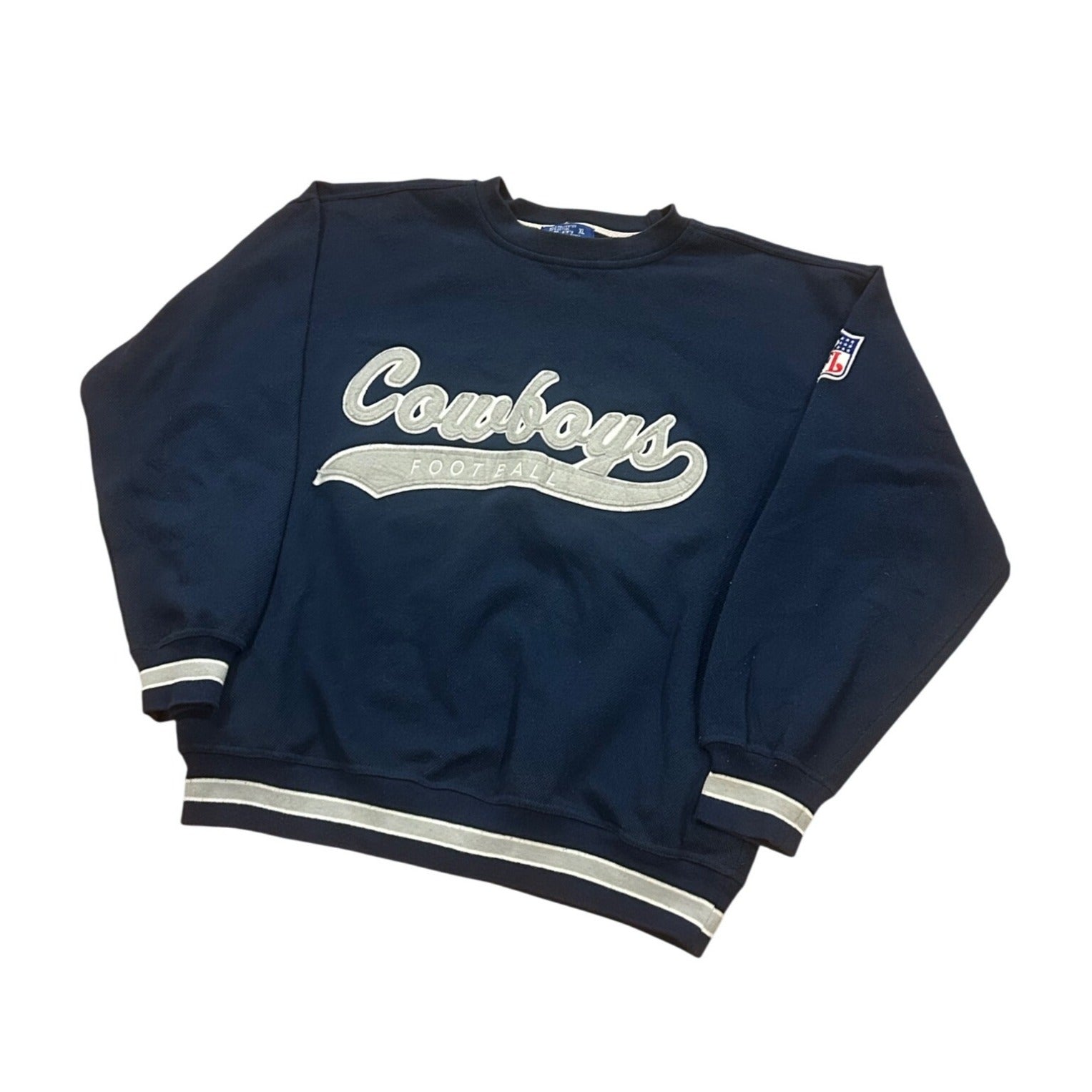 Vintage 1990's Starter Dallas Cowboys NFL Tail Sweep Crewneck Sweatshirt Blue XL