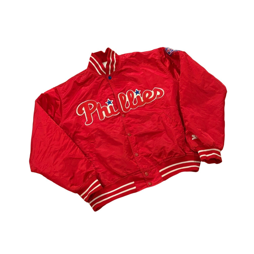 Vintage 90s Starter Philadelphia Phillies MLB Diamond Collection Satin Jacket XL
