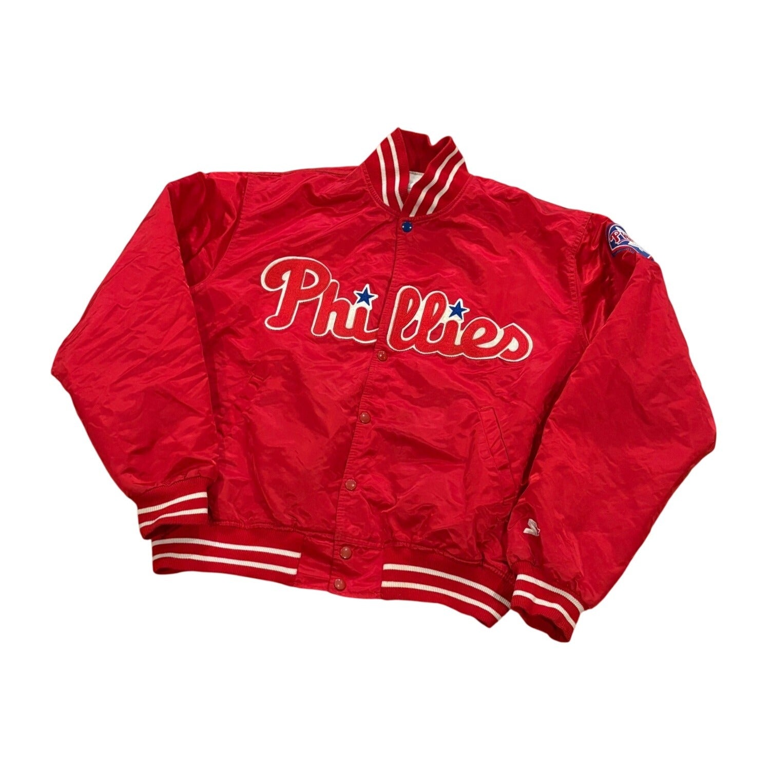 Vintage 90s Starter Philadelphia Phillies MLB Diamond Collection Satin Jacket XL