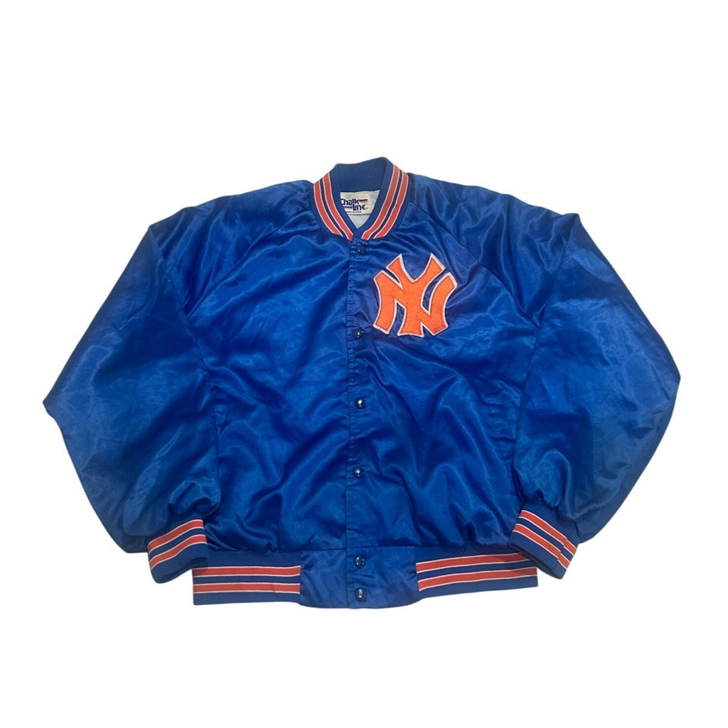 Vintage 1991 Chalk Line New York Knicks NBA Button Down Satin Jacket Men's XL