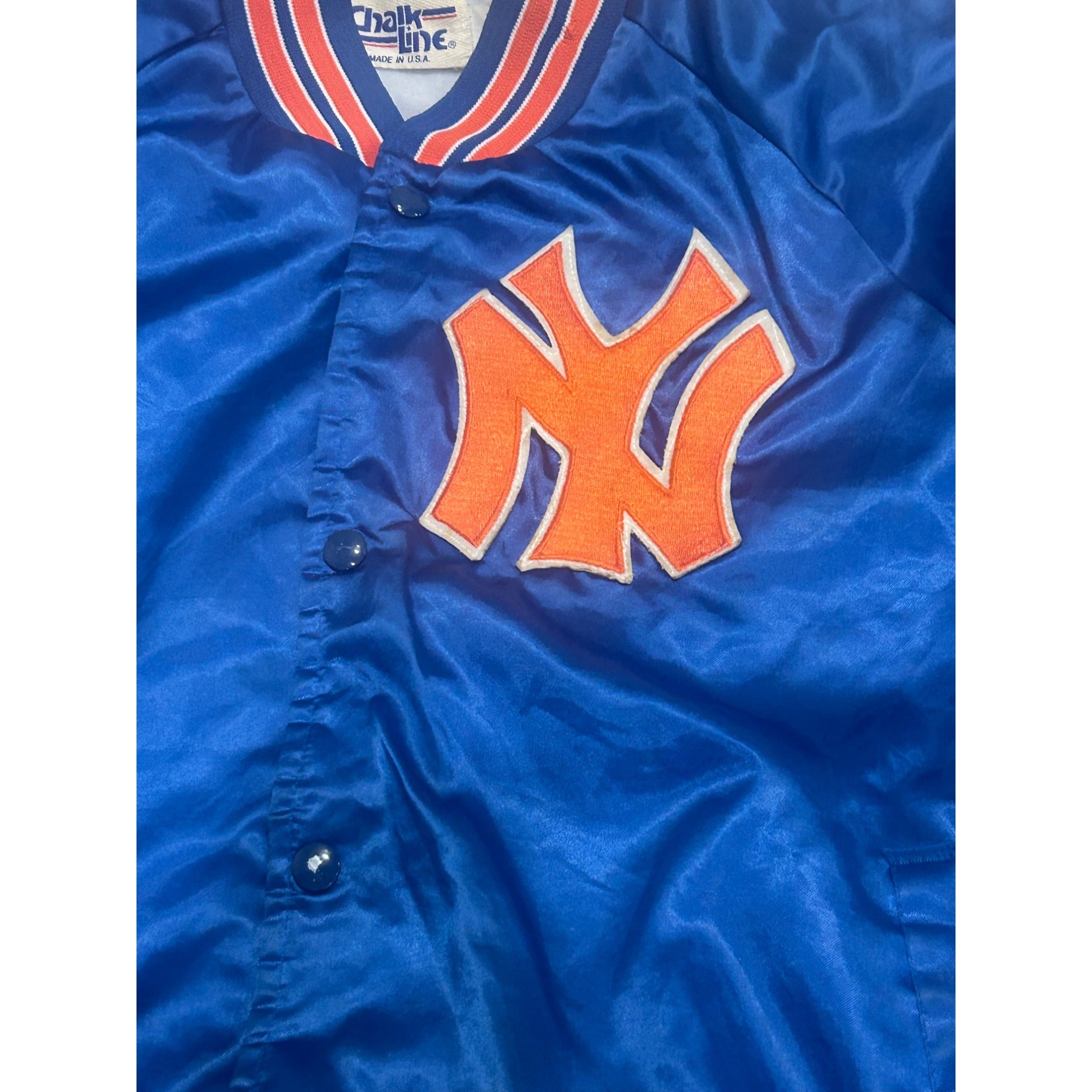 Vintage 1991 Chalk Line New York Knicks NBA Button Down Satin Jacket Men's XL