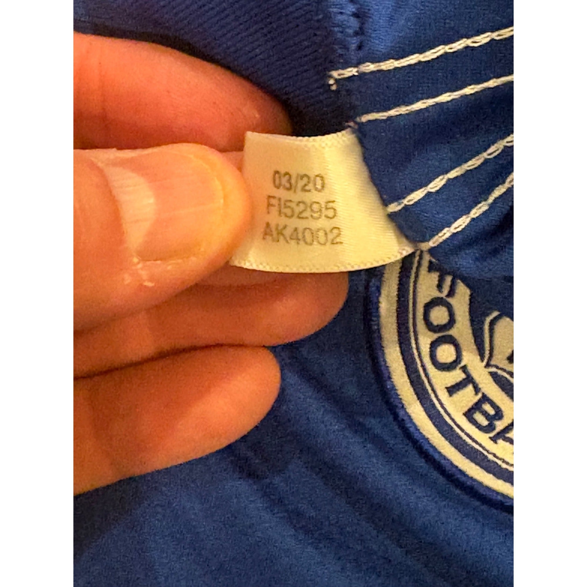 Adidas 2020-21 Leicester City F.C. Home Kit Soccer Jersey Blue Men's Size Small