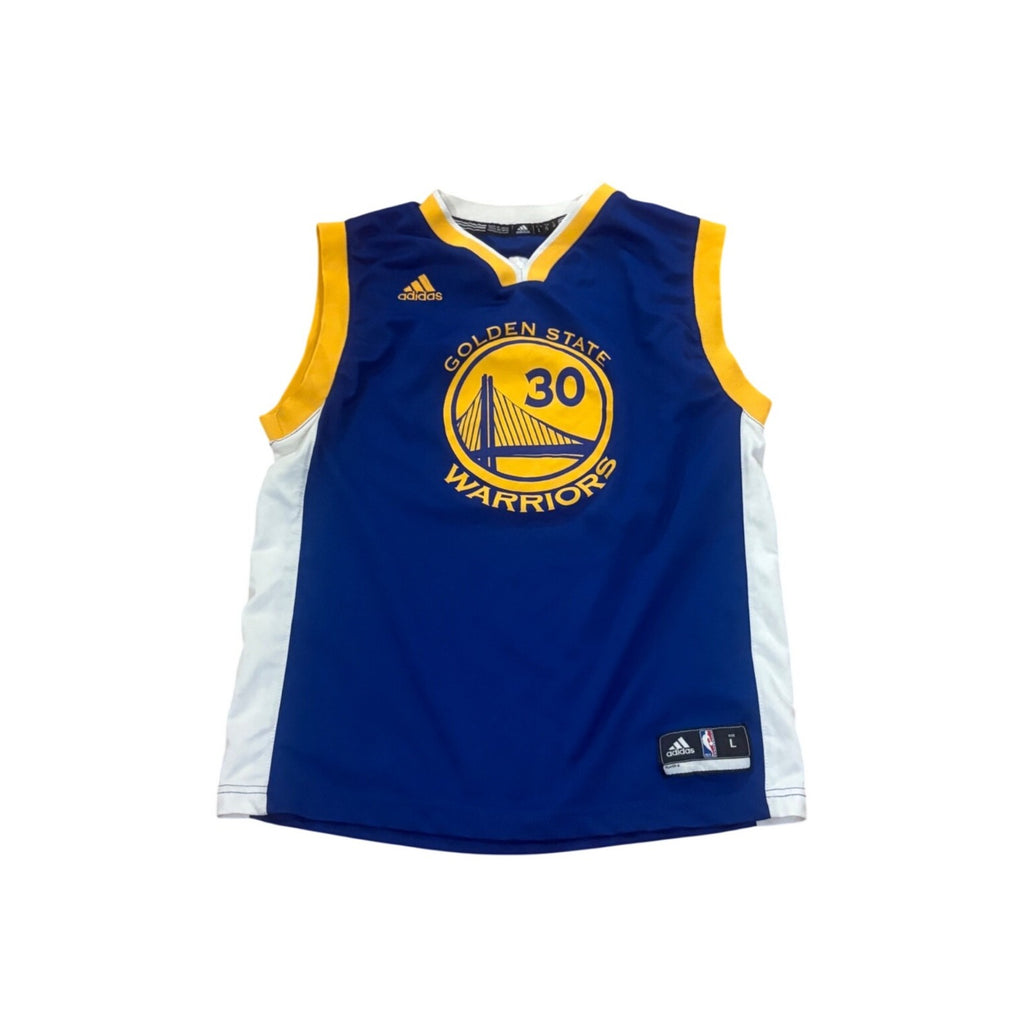 Adidas Golden State Warriors Steph Curry #30 NBA Basketball Jersey Blue Youth L