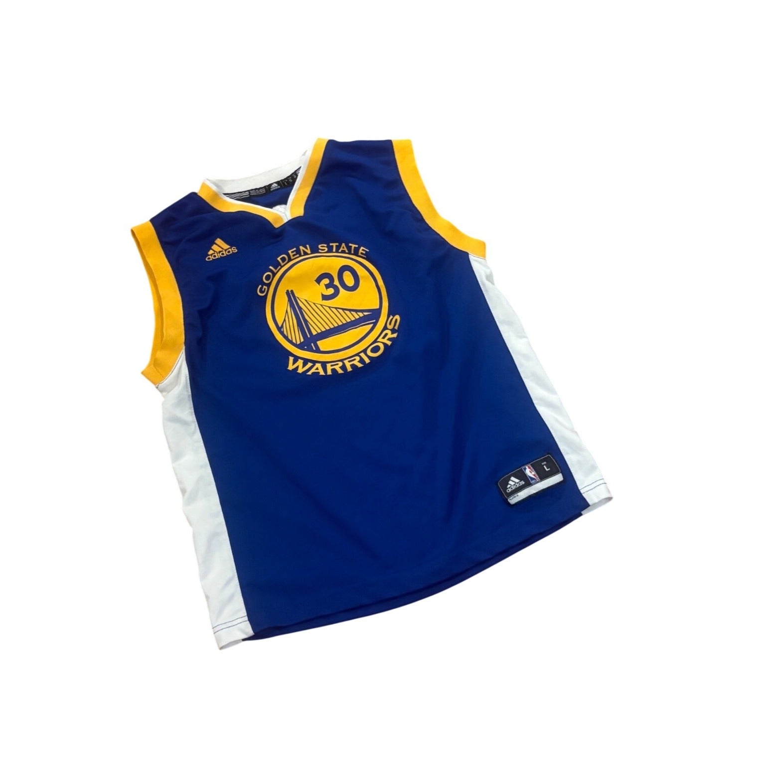 Adidas Golden State Warriors Steph Curry #30 NBA Basketball Jersey Blue Youth L