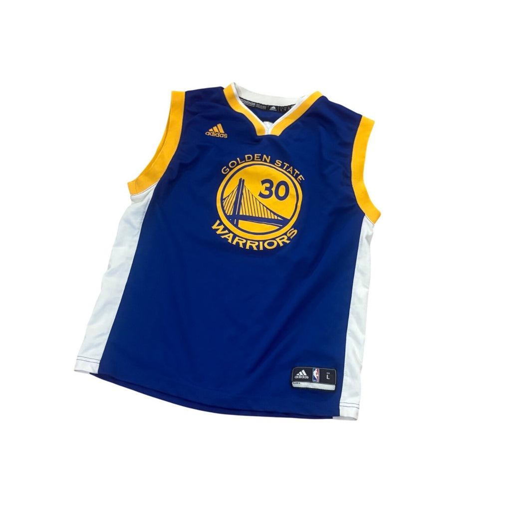 Adidas Golden State Warriors Steph Curry #30 NBA Basketball Jersey Blue Youth L