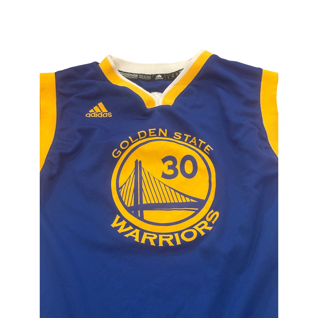 Adidas Golden State Warriors Steph Curry #30 NBA Basketball Jersey Blue Youth L