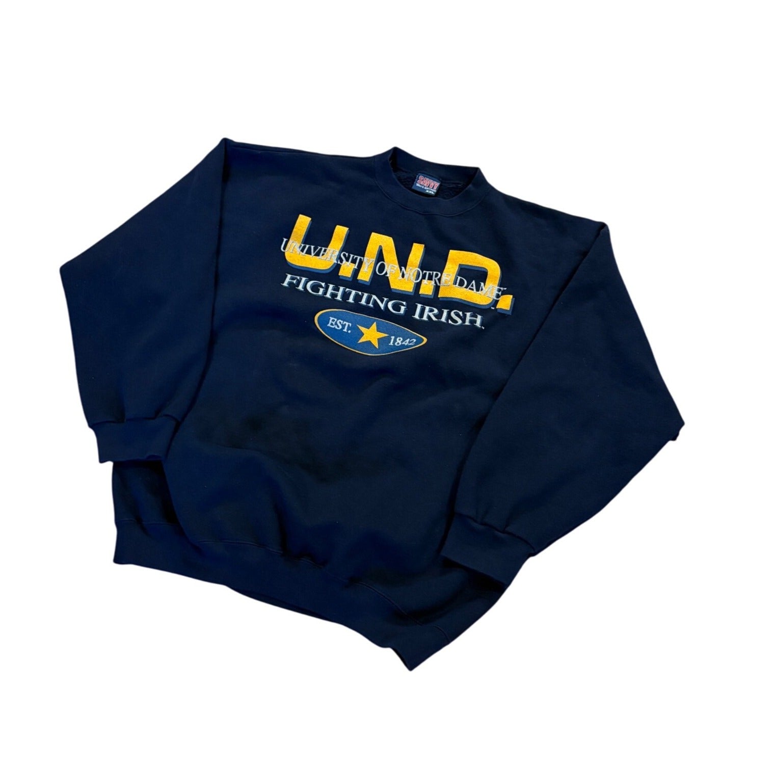 Vintage 90s University of Notre Dame Fighting Irish Sweatshirt Savvy Men's 2XL