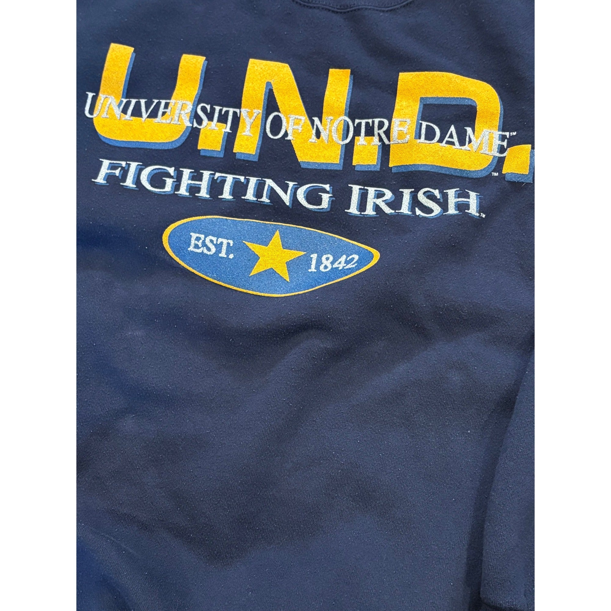 Vintage 90s University of Notre Dame Fighting Irish Sweatshirt Savvy Men's 2XL